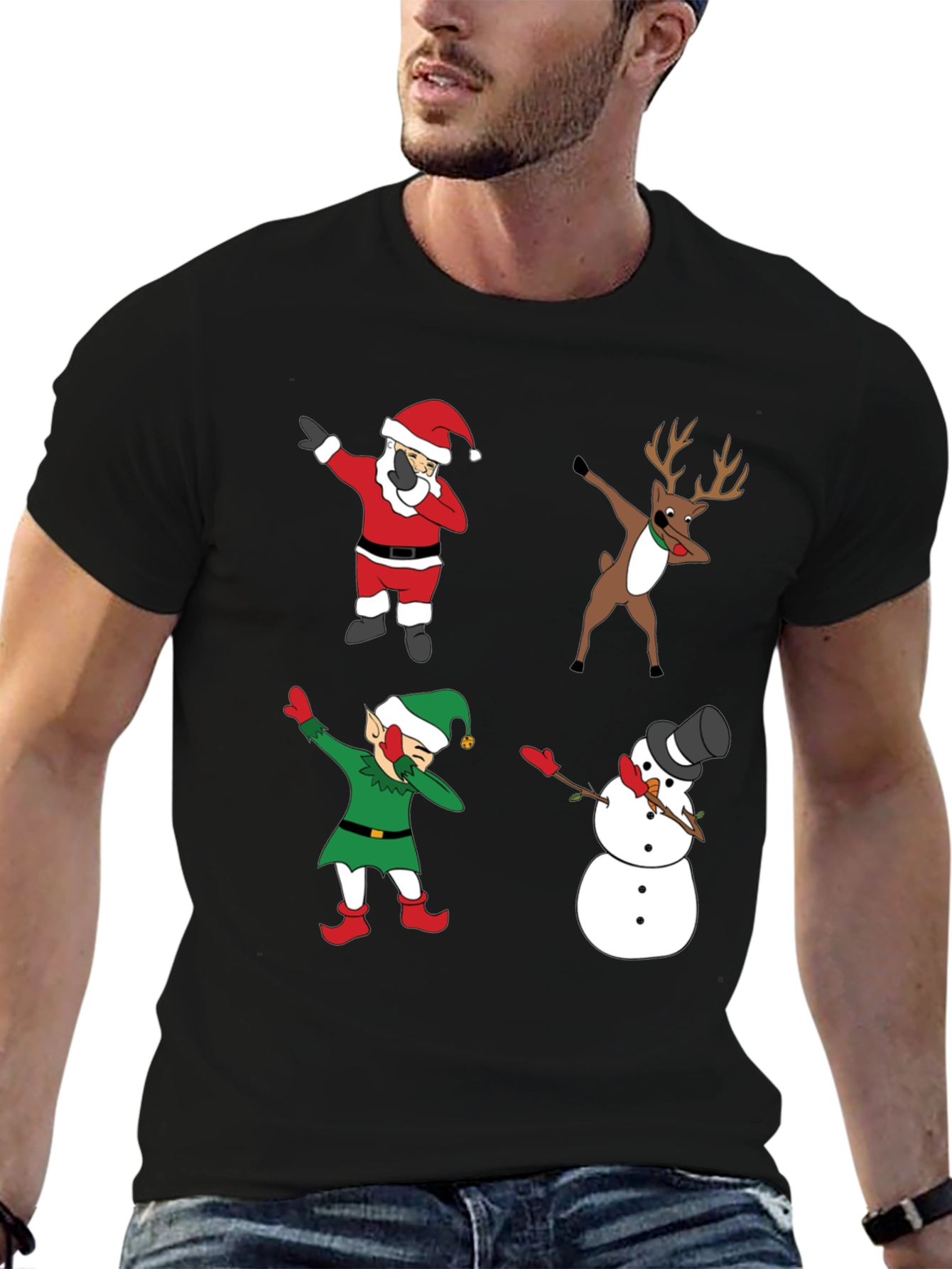 Holiday Dabbing Crew T-Shirt - Christmas Characters