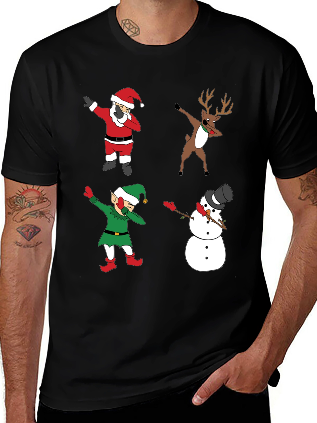 Holiday Dabbing Crew T-Shirt - Christmas Characters