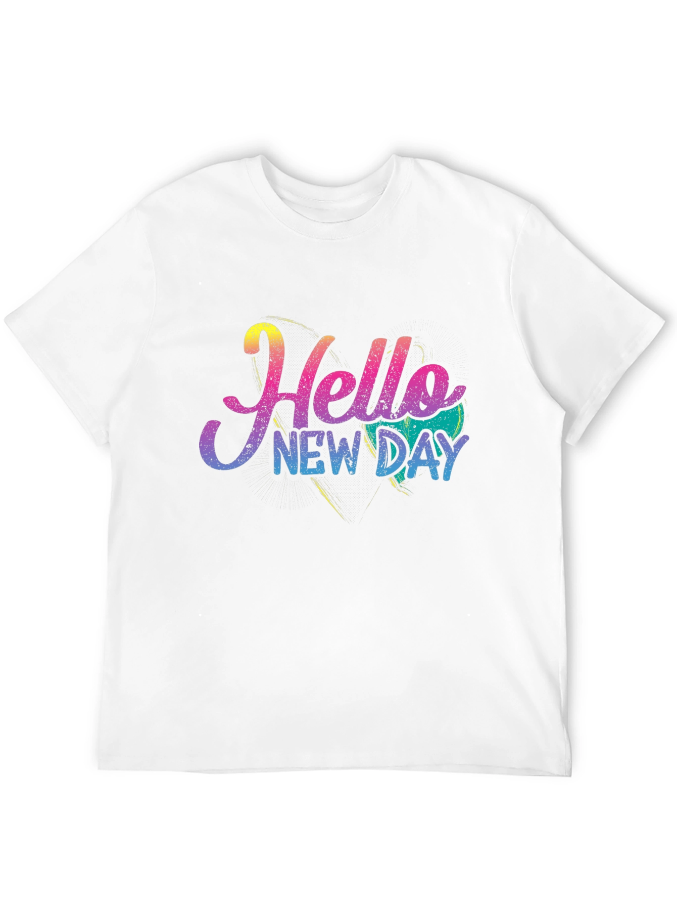 Hello New Day Graphic Tee - Black Cotton Blend