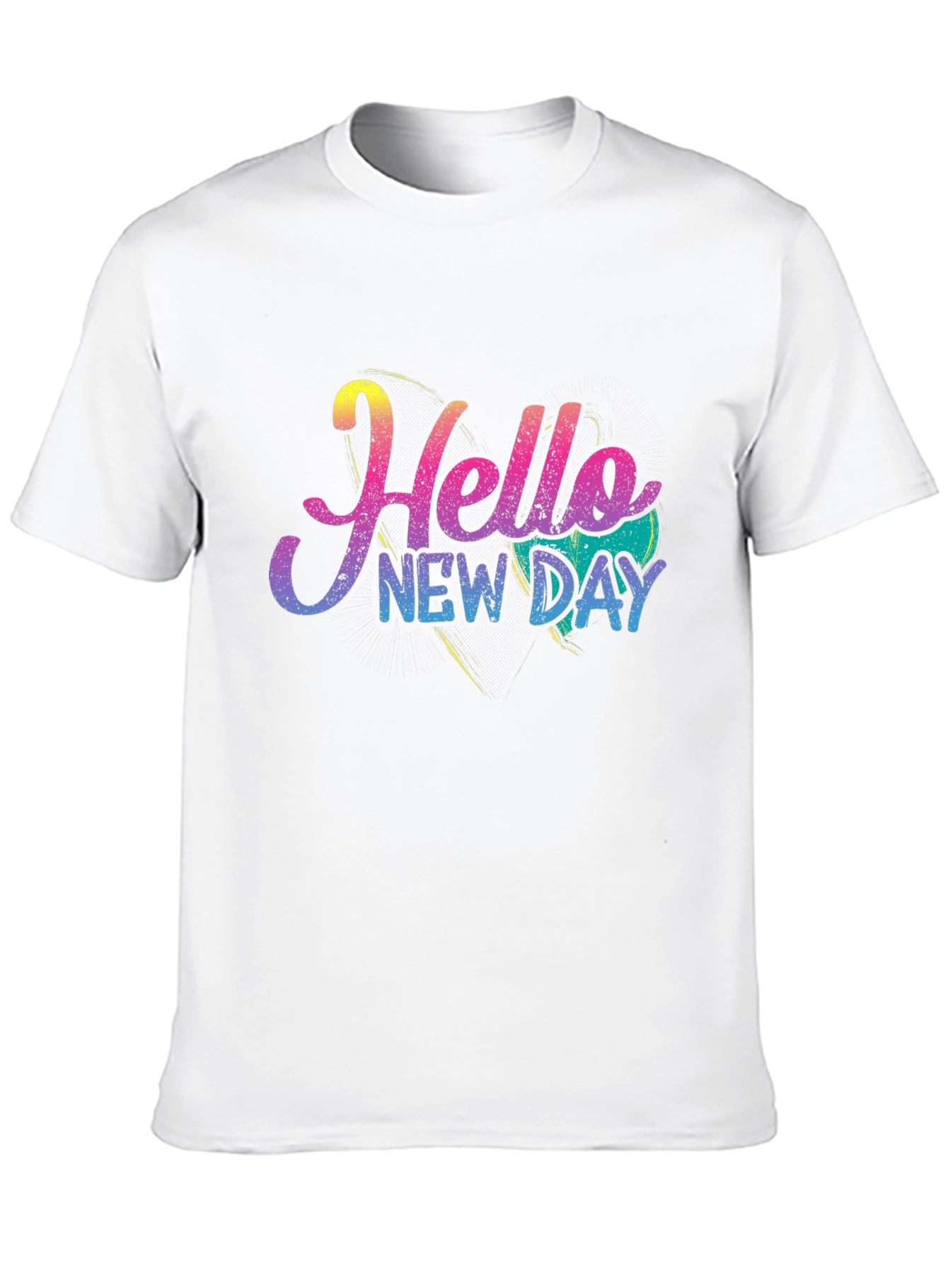 Hello New Day Graphic Tee - Black Cotton Blend
