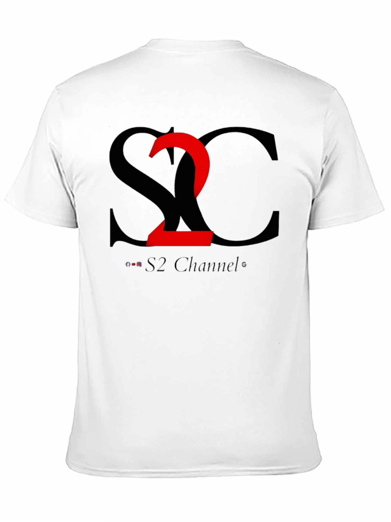 S2 Channel Black Cotton Tee - Modern Graphic Design