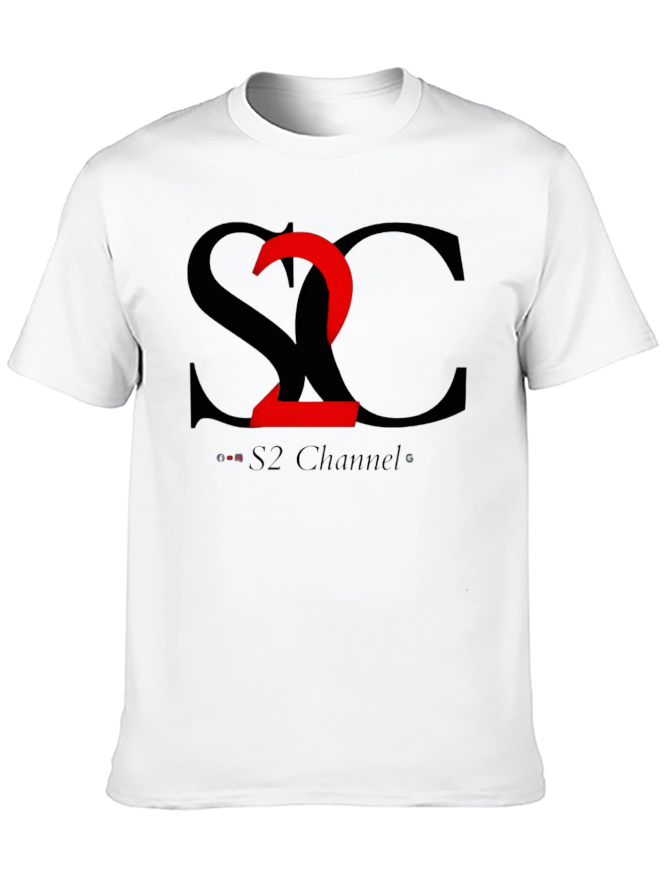 S2 Channel Black Cotton Tee - Modern Graphic Design