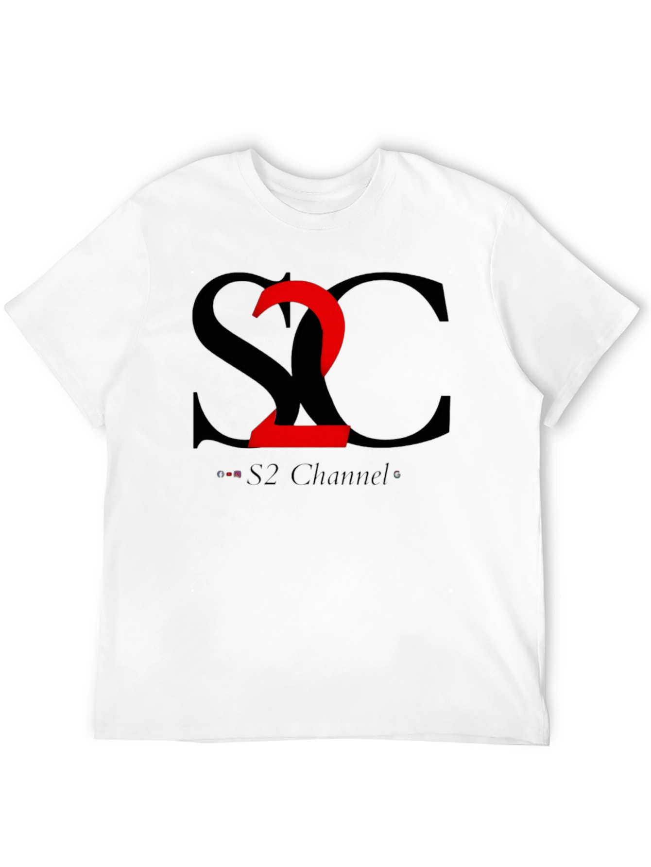 S2 Channel Black Cotton Tee - Modern Graphic Design