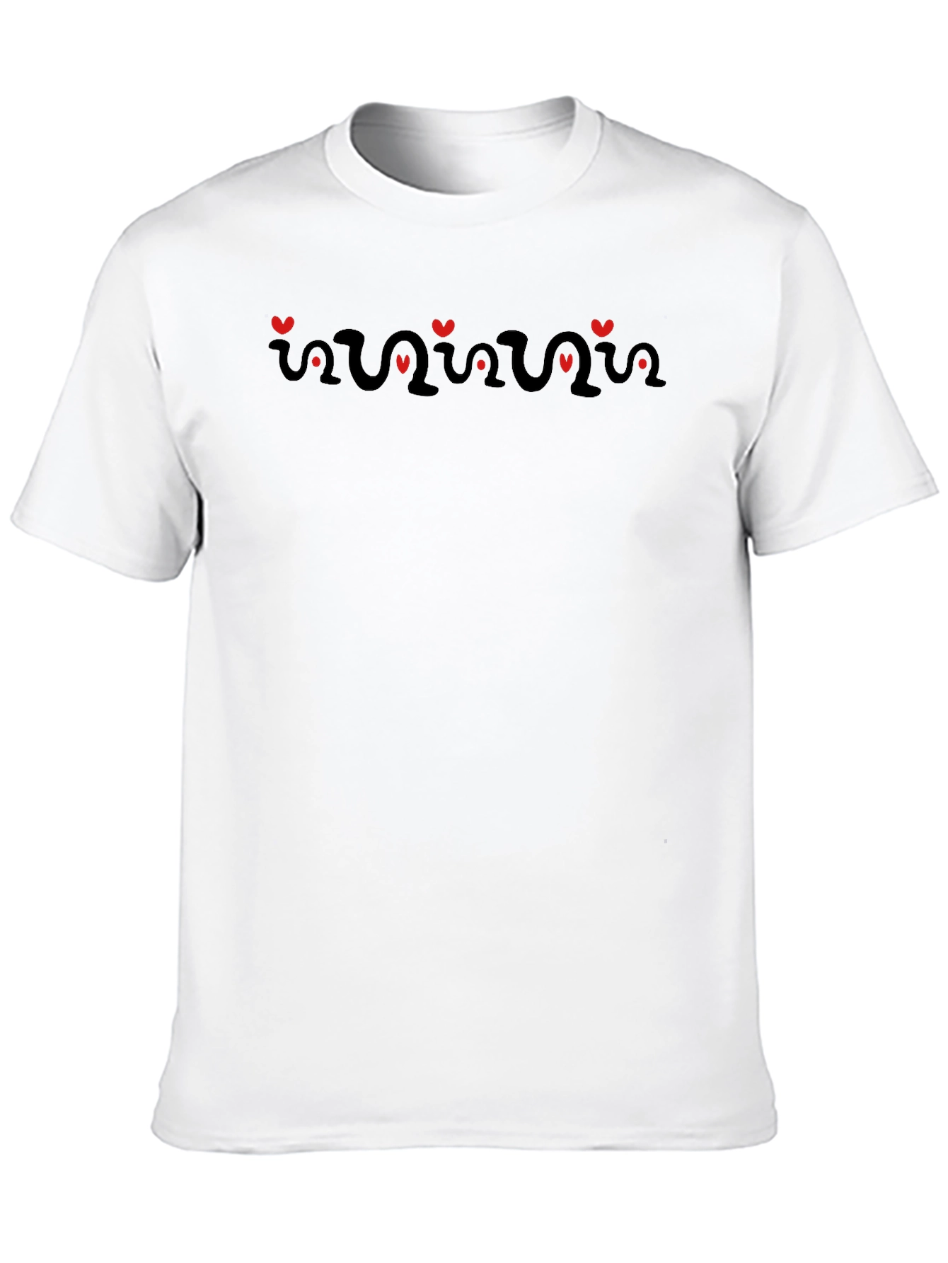 Heartbeat Rhythm T-Shirt - Black Crew Neck Tee