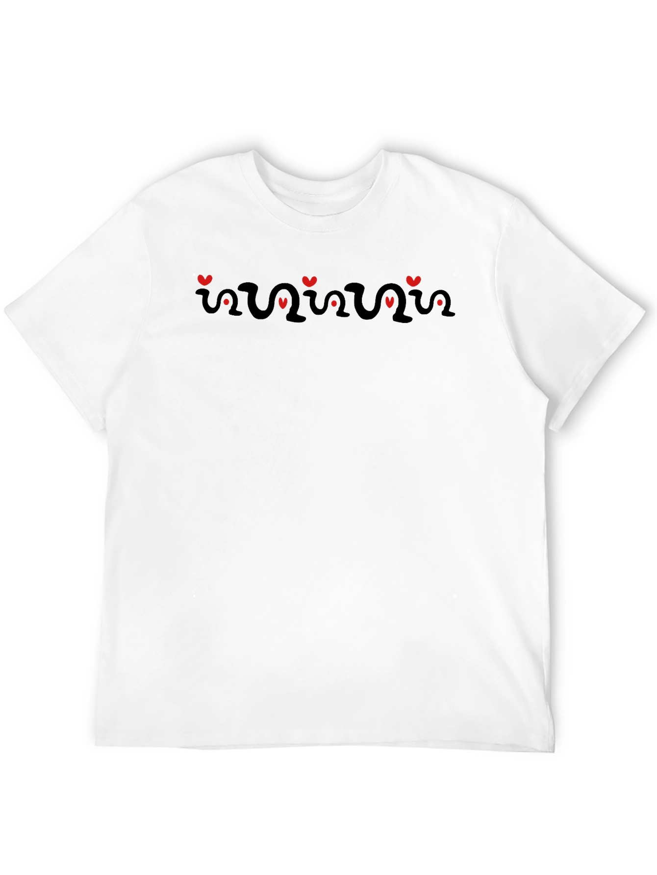 Heartbeat Rhythm T-Shirt - Black Crew Neck Tee
