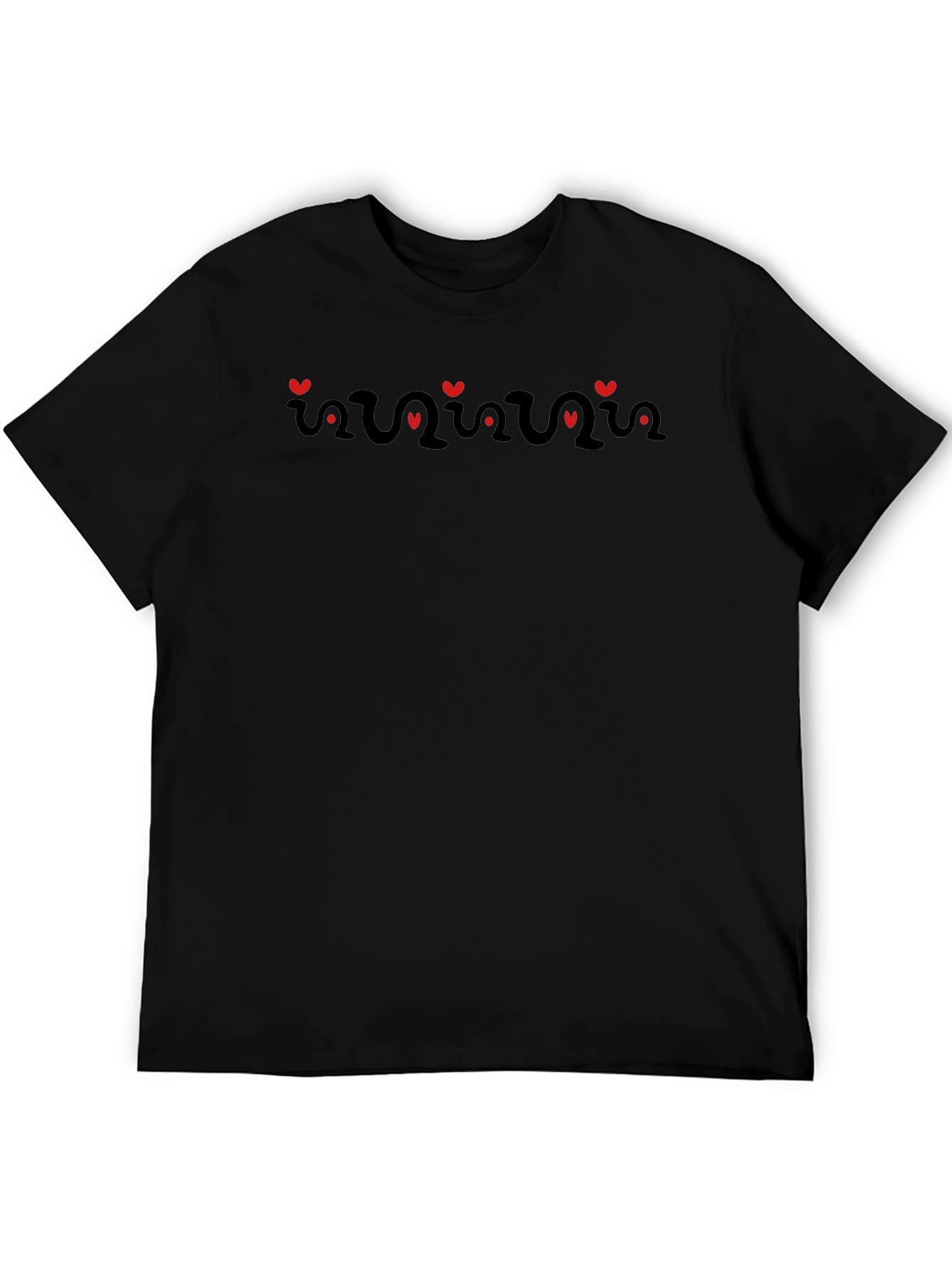 Heartbeat Rhythm T-Shirt - Black Crew Neck Tee