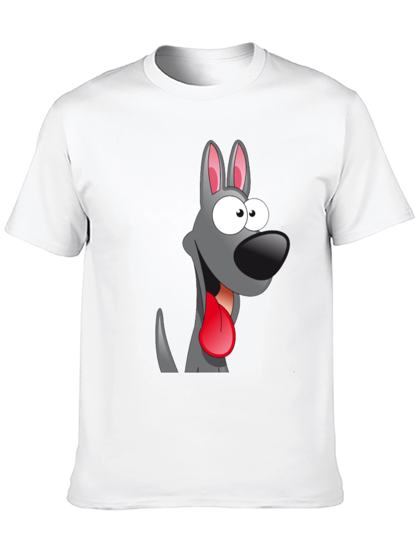 Cartoon Dog Graphic Tee - Quirky Black T-Shirt