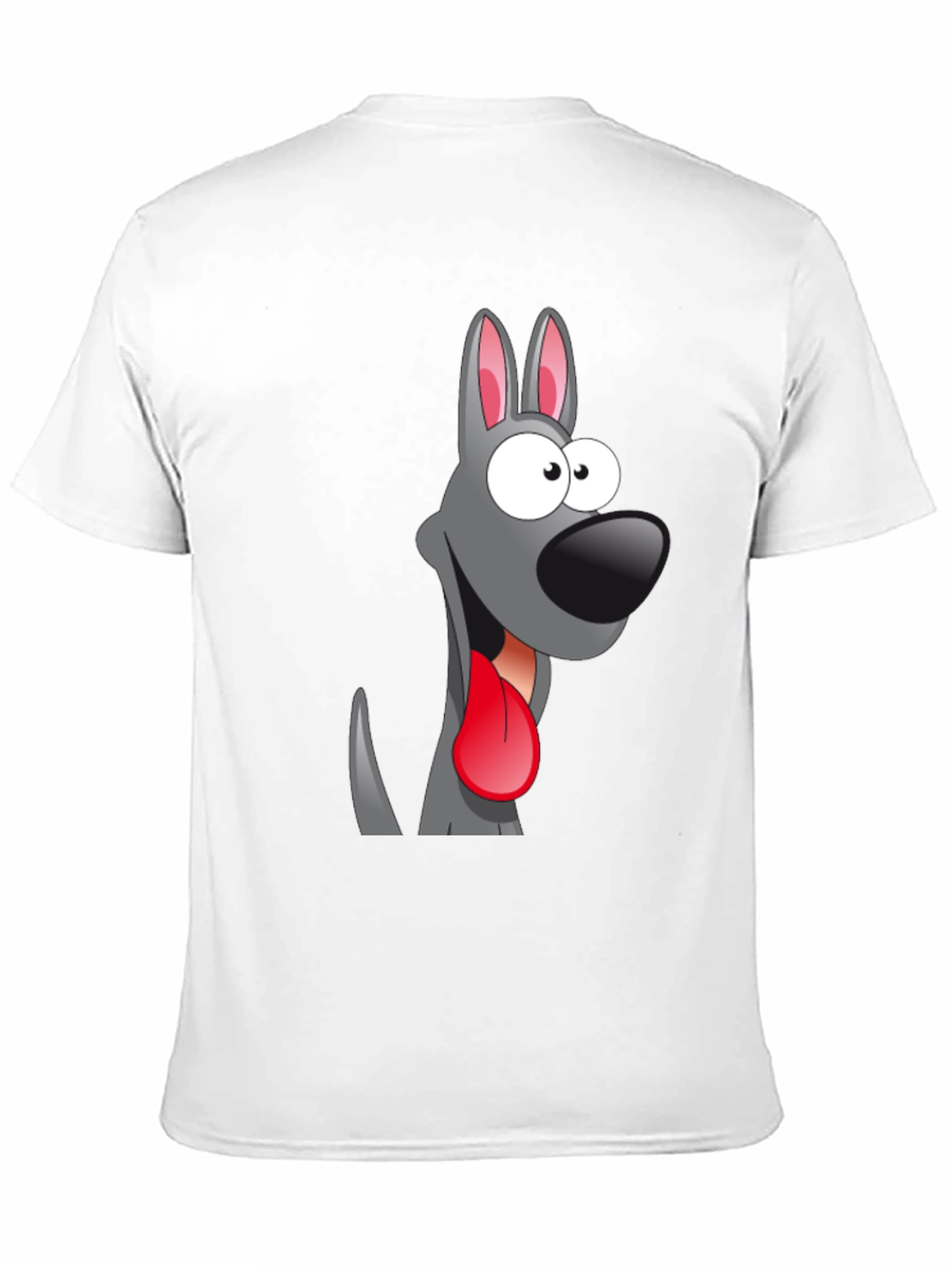 Cartoon Dog Graphic Tee - Quirky Black T-Shirt