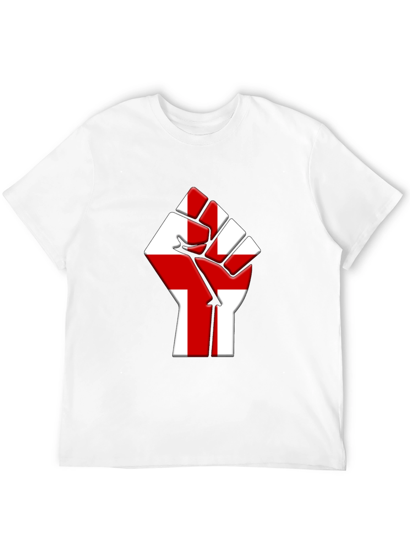 England Flag Fist T-Shirt - Black Cotton Tee