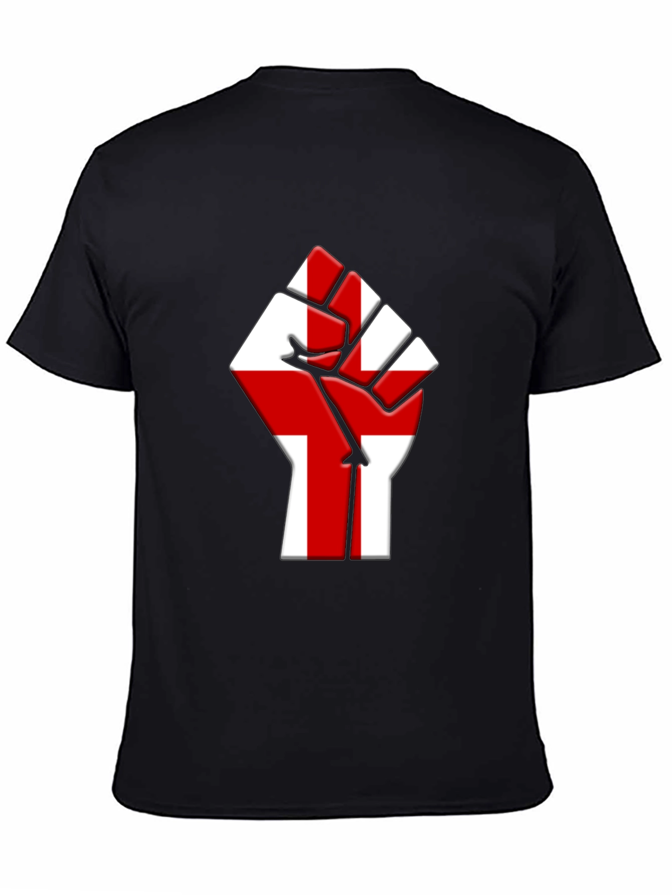 England Flag Fist T-Shirt - Black Cotton Tee