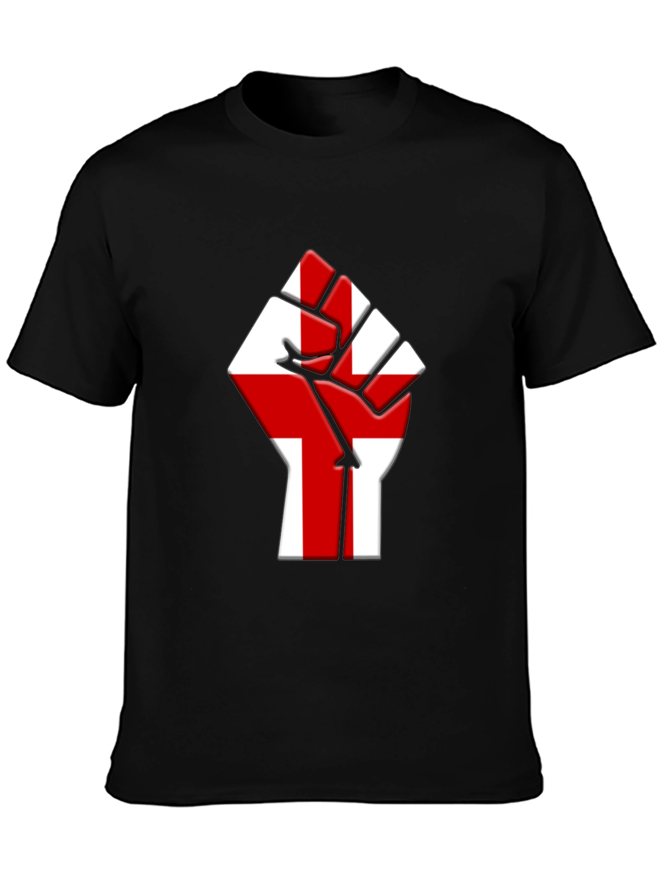 England Flag Fist T-Shirt - Black Cotton Tee