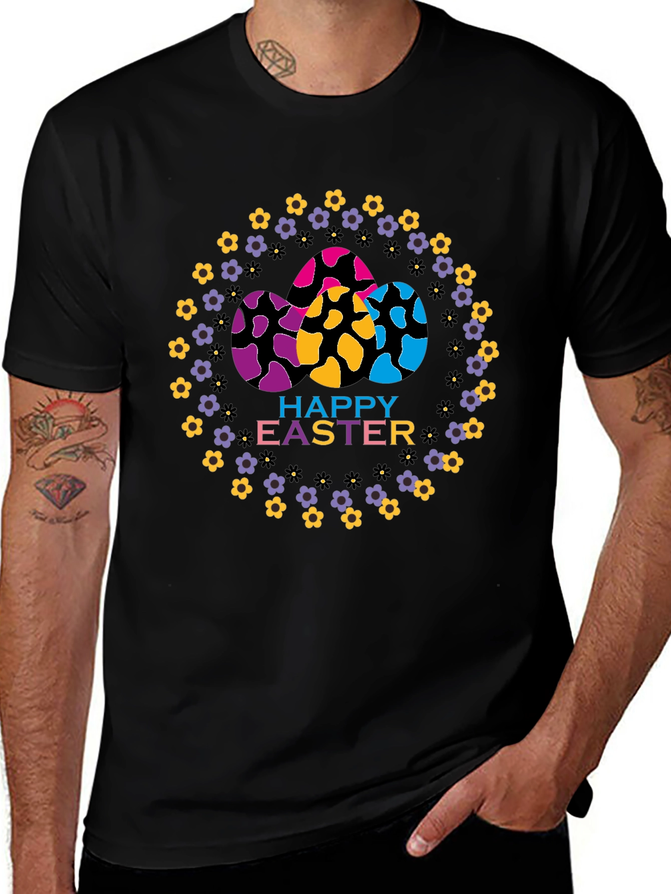 Happy Easter Egg Floral T-Shirt