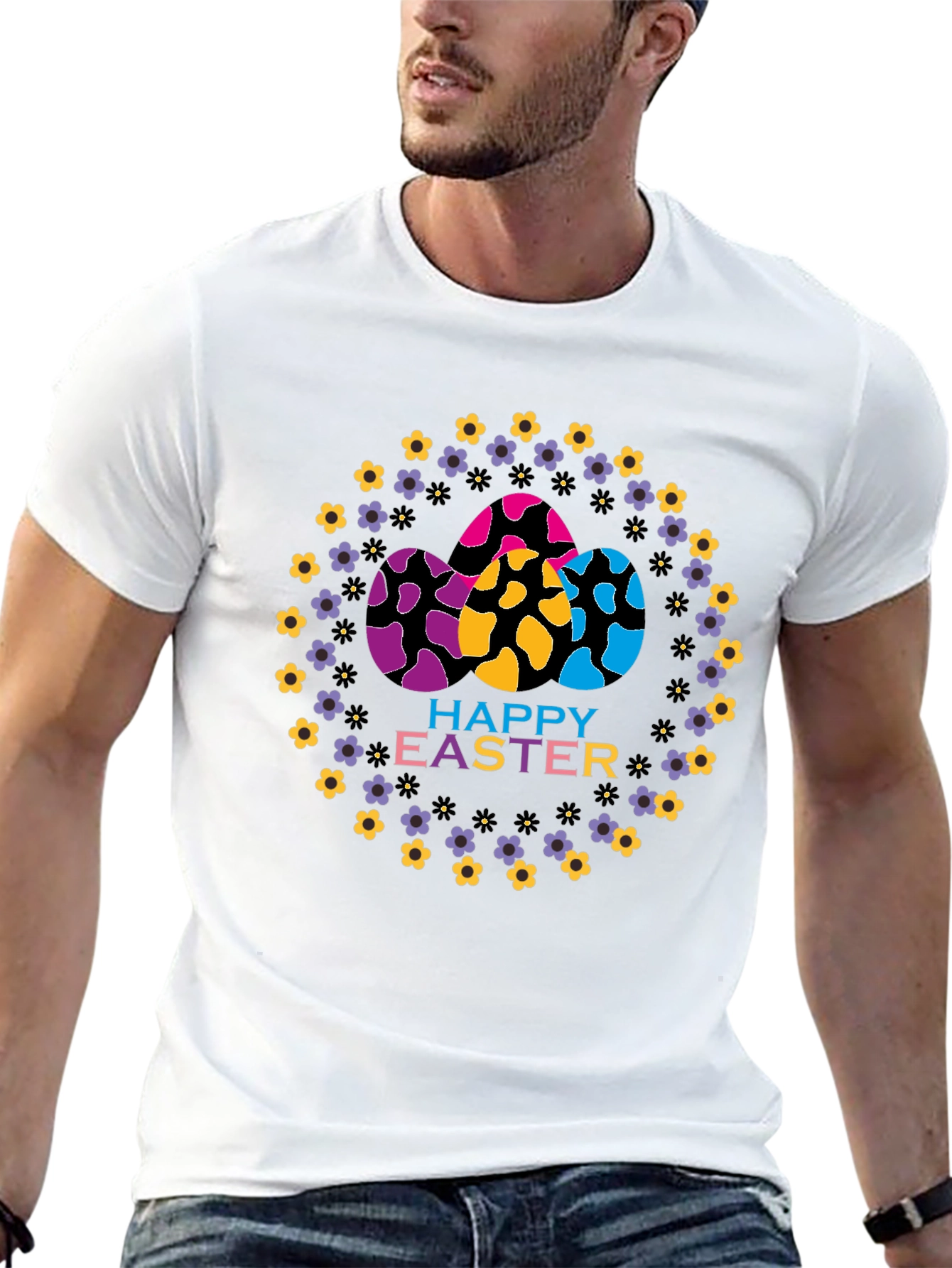 Happy Easter Egg Floral T-Shirt