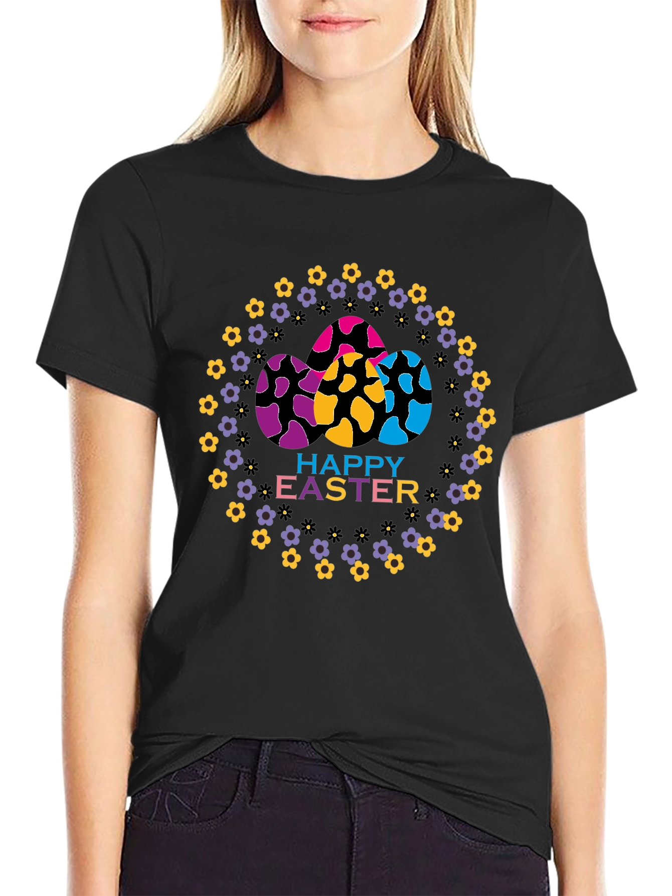 Happy Easter Egg Floral T-Shirt