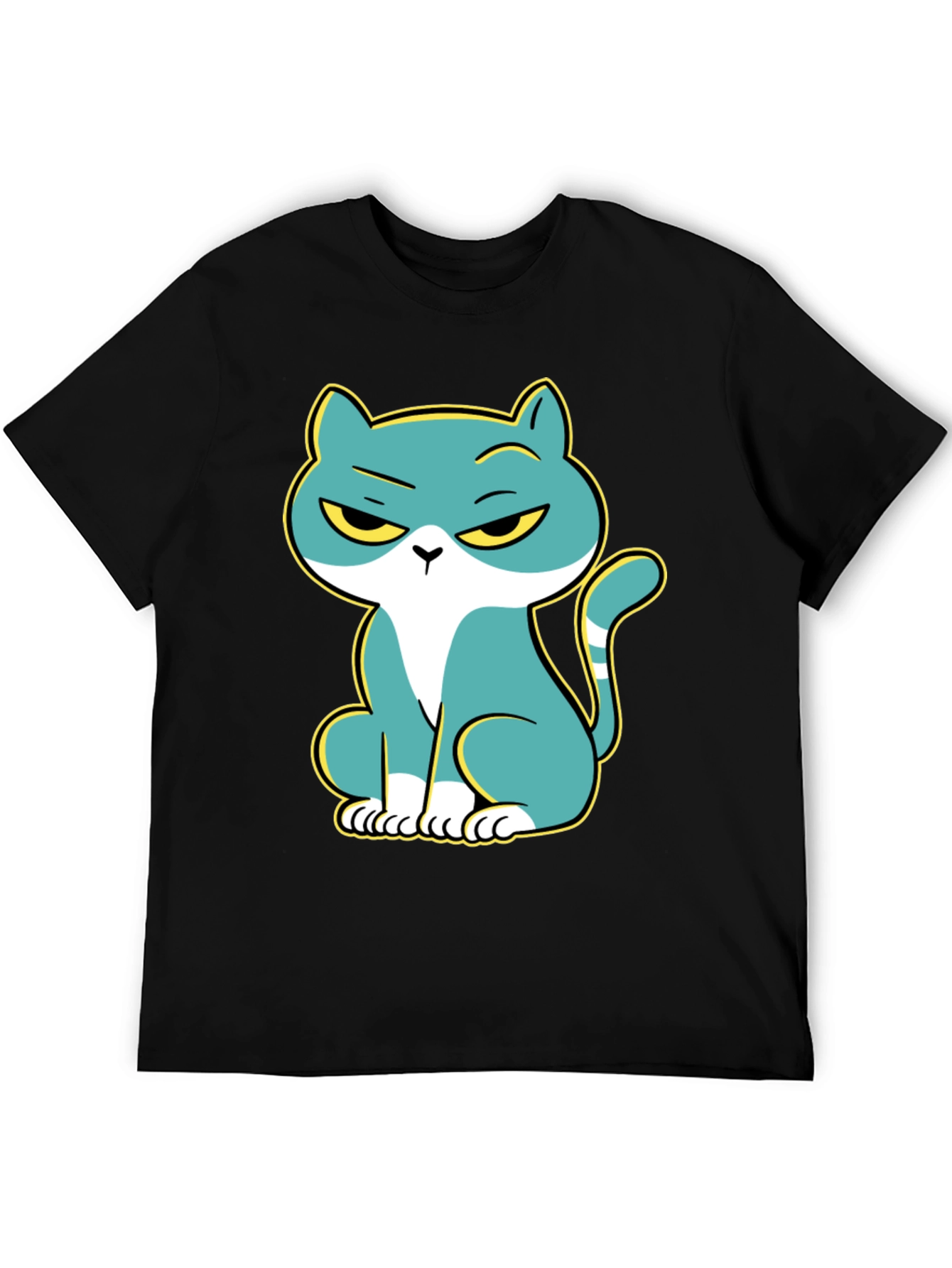 Grumpy Cat Graphic Print Black T-Shirt