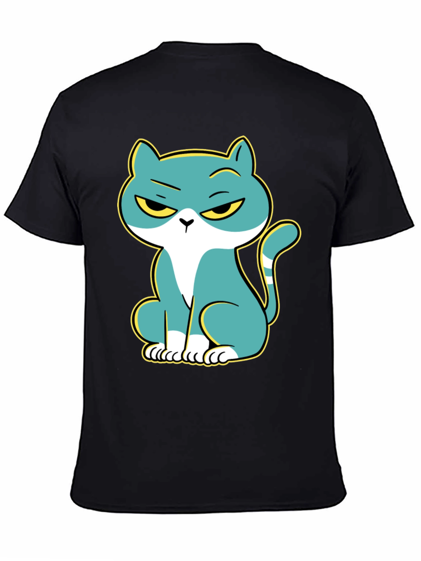 Grumpy Cat Graphic Print Black T-Shirt