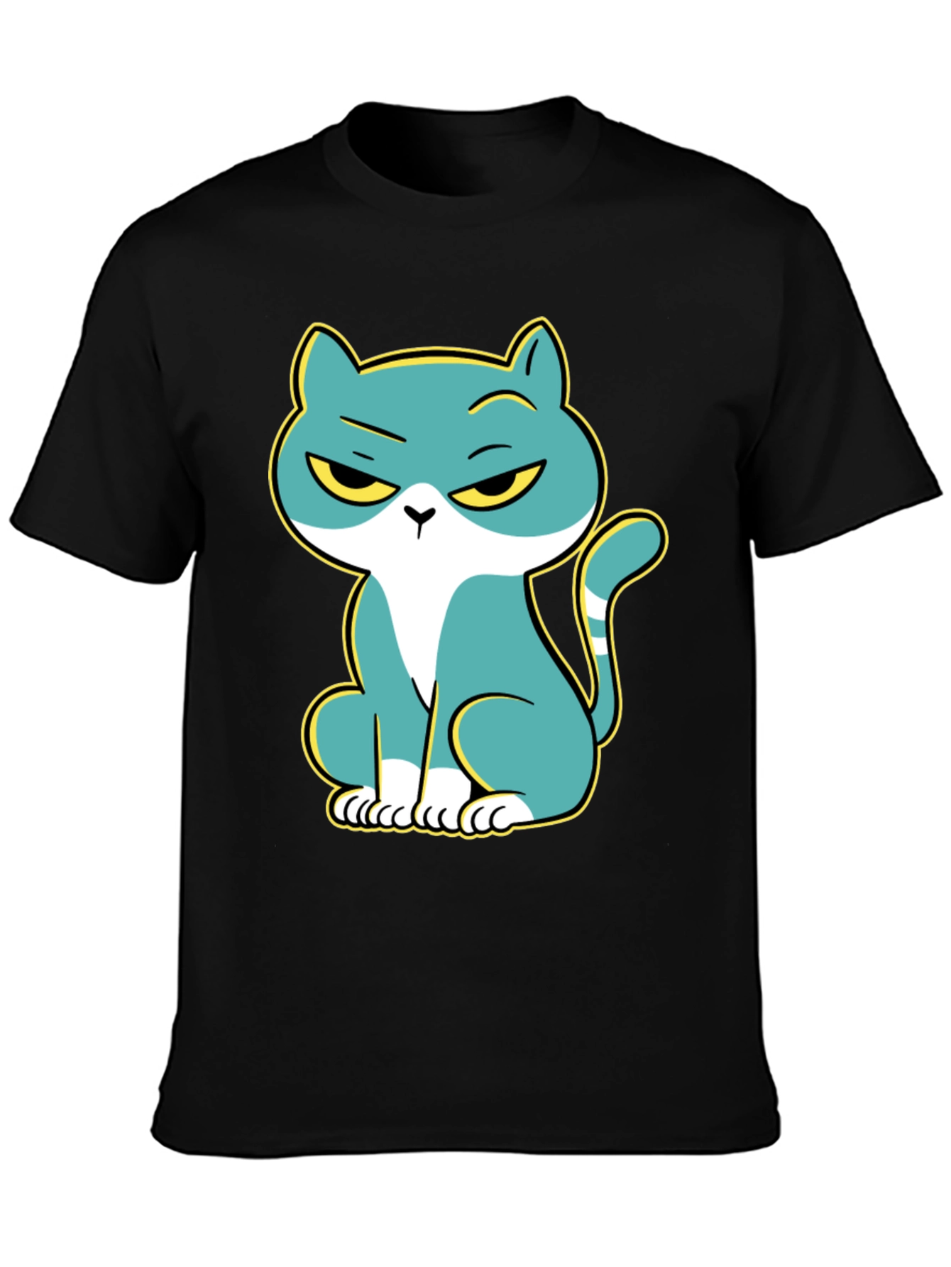 Grumpy Cat Graphic Print Black T-Shirt