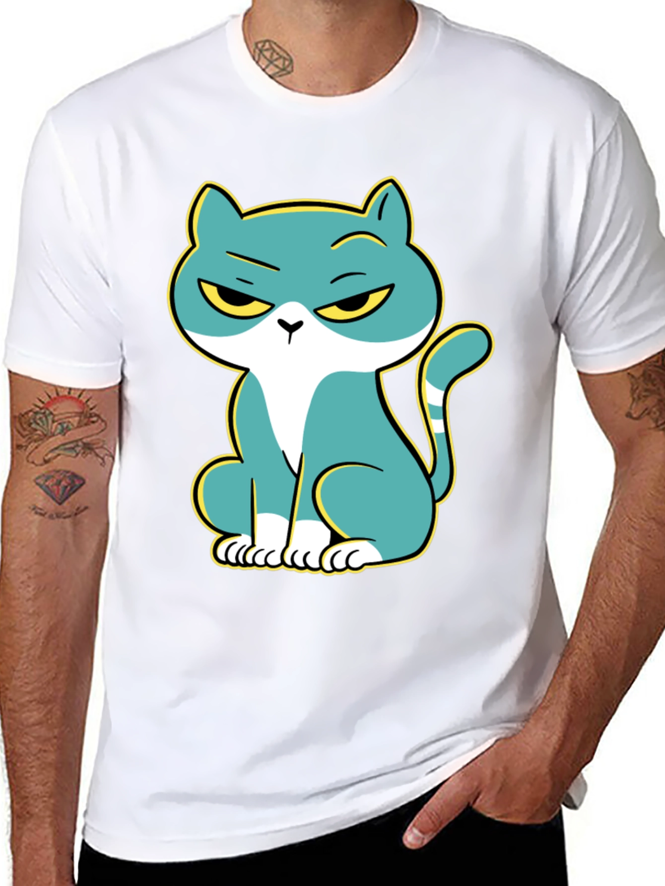 Grumpy Cat Graphic Print Black T-Shirt