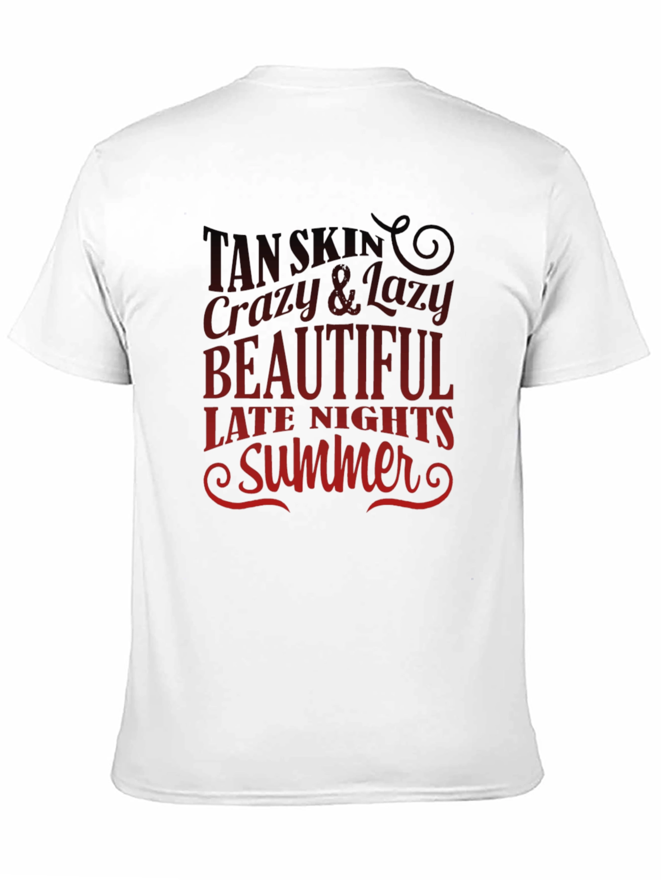 Tan Skin Crazy Lazy Beautiful Summer Black T-Shirt