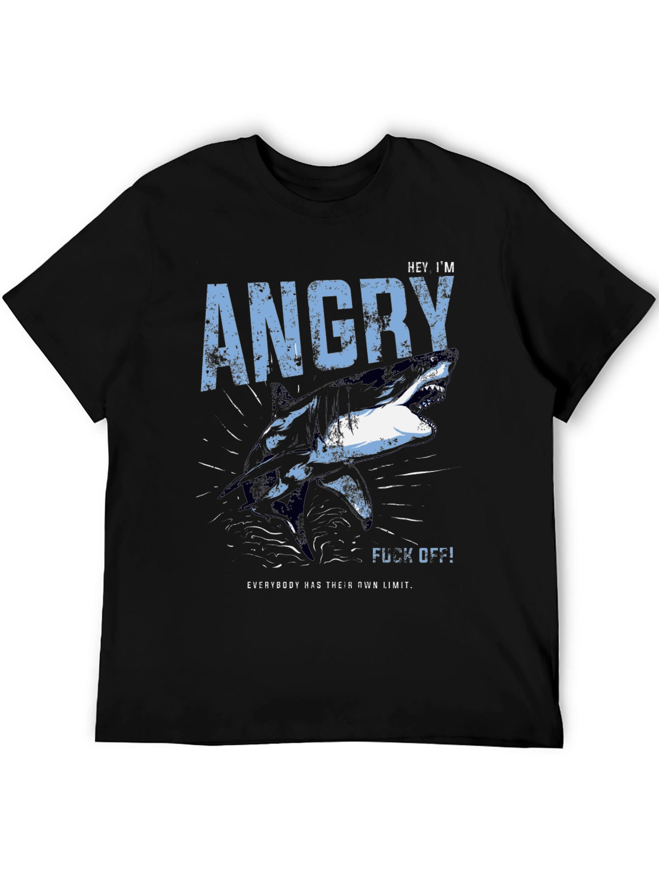 Angry Shark Graphic T-Shirt - Mens Black Tee