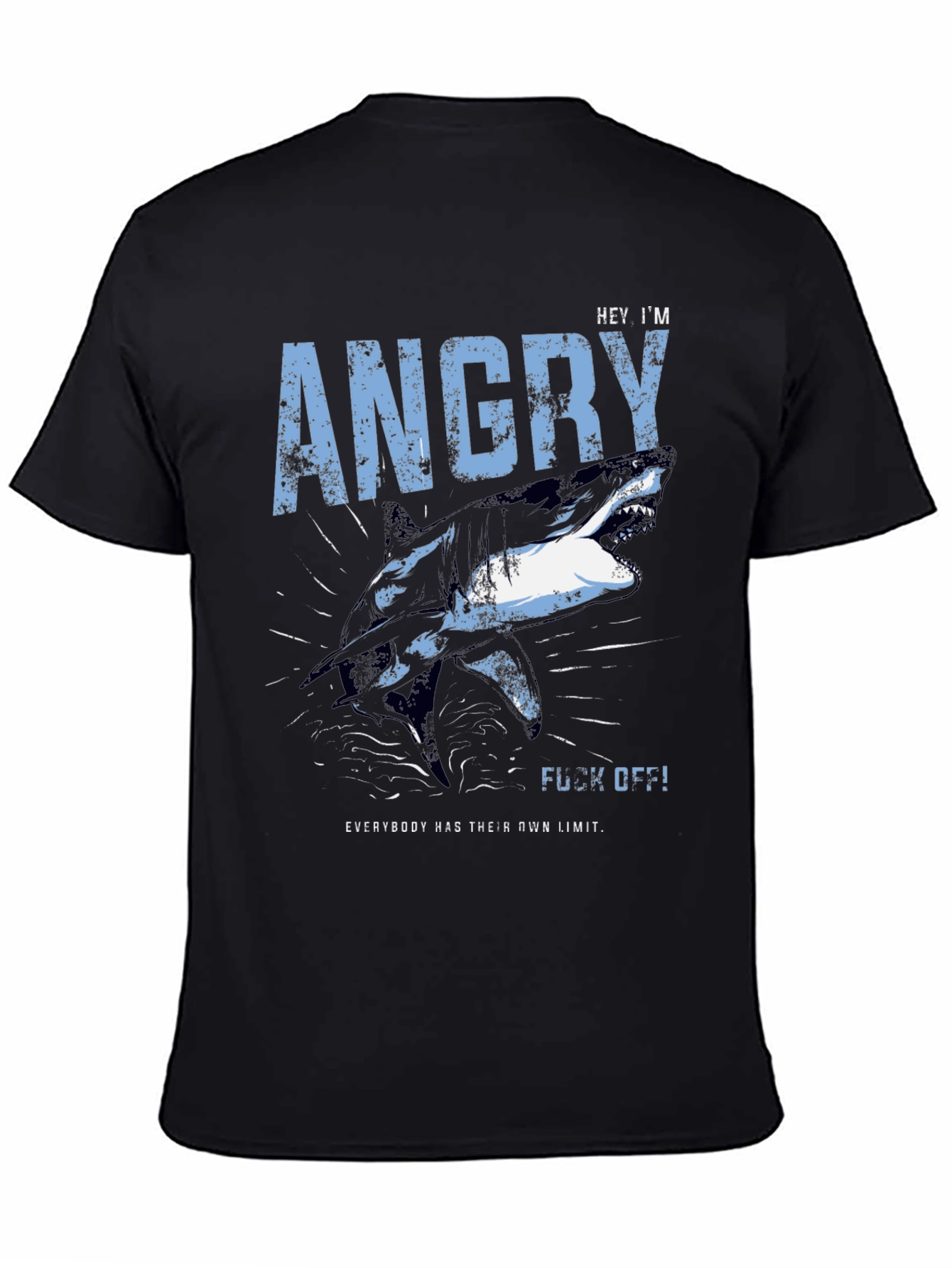 Angry Shark Graphic T-Shirt - Mens Black Tee
