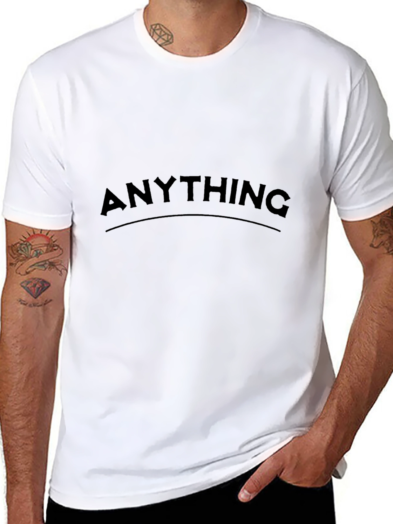 Anything Graphic T-Shirt - Black Crew Neck Tee