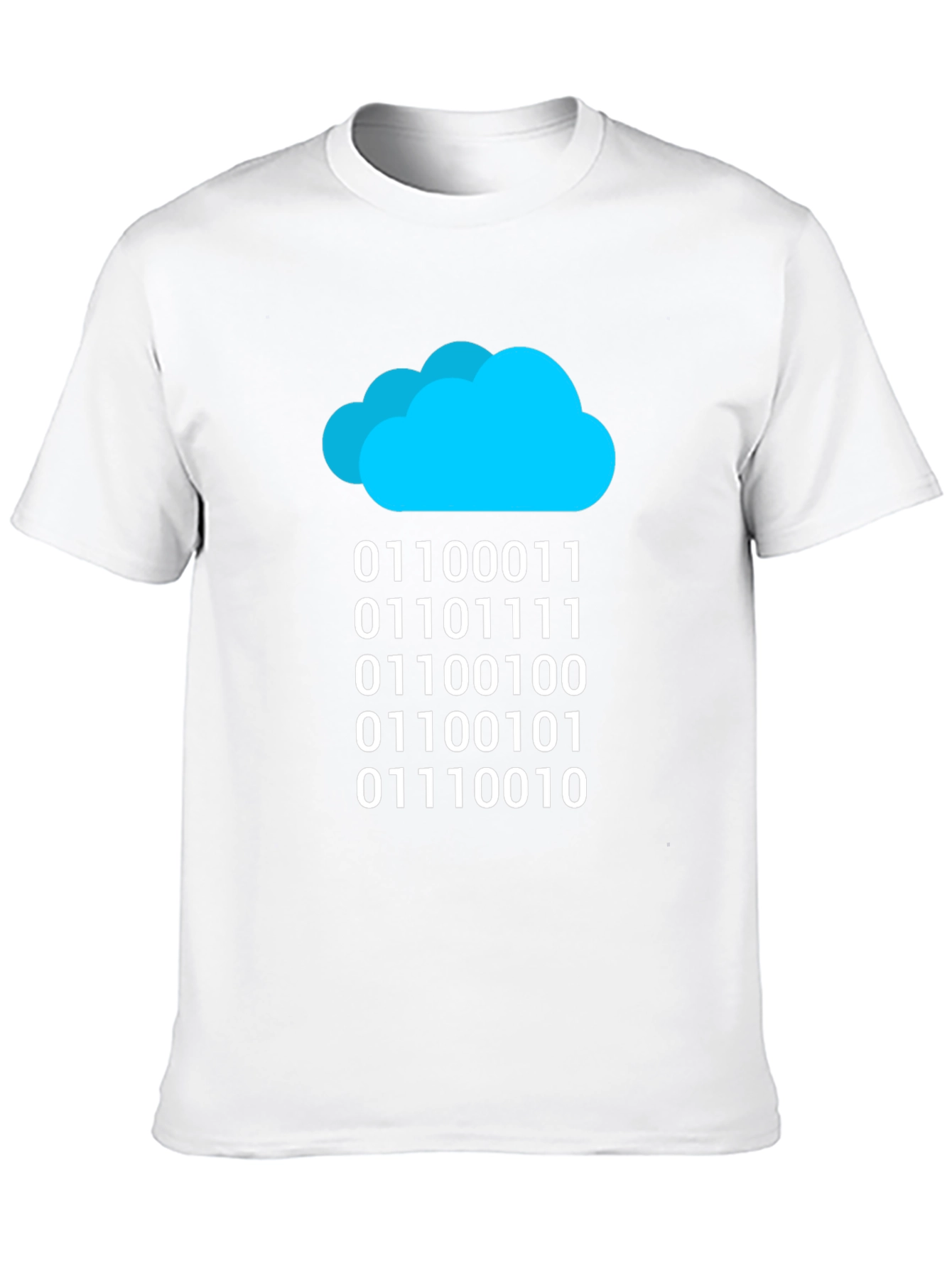 Cloud Binary Code T-Shirt - Data Geek Style
