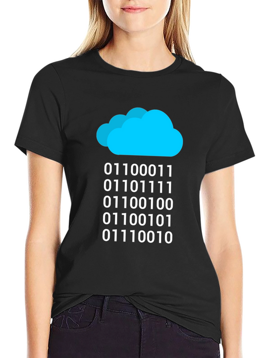 Cloud Binary Code T-Shirt - Data Geek Style