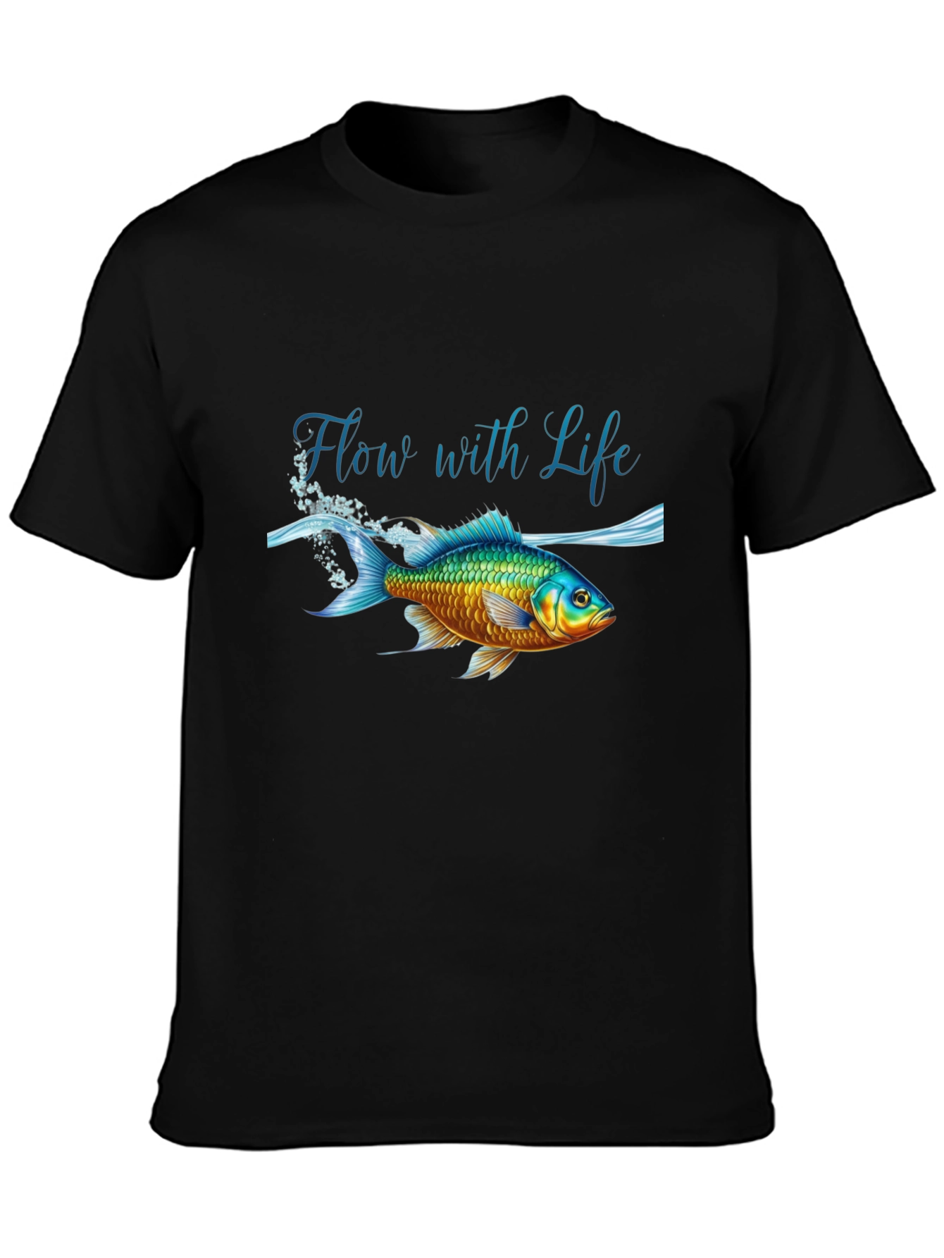 Flow With Life Fish Graphic T-Shirt