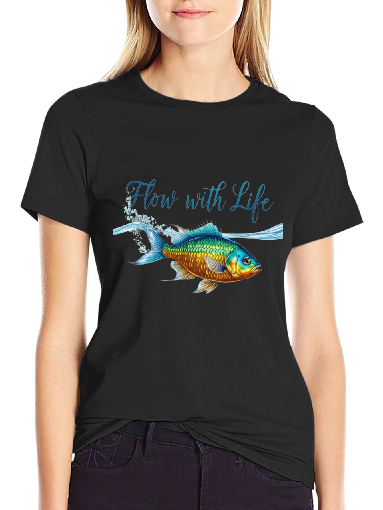 Flow With Life Fish Graphic T-Shirt