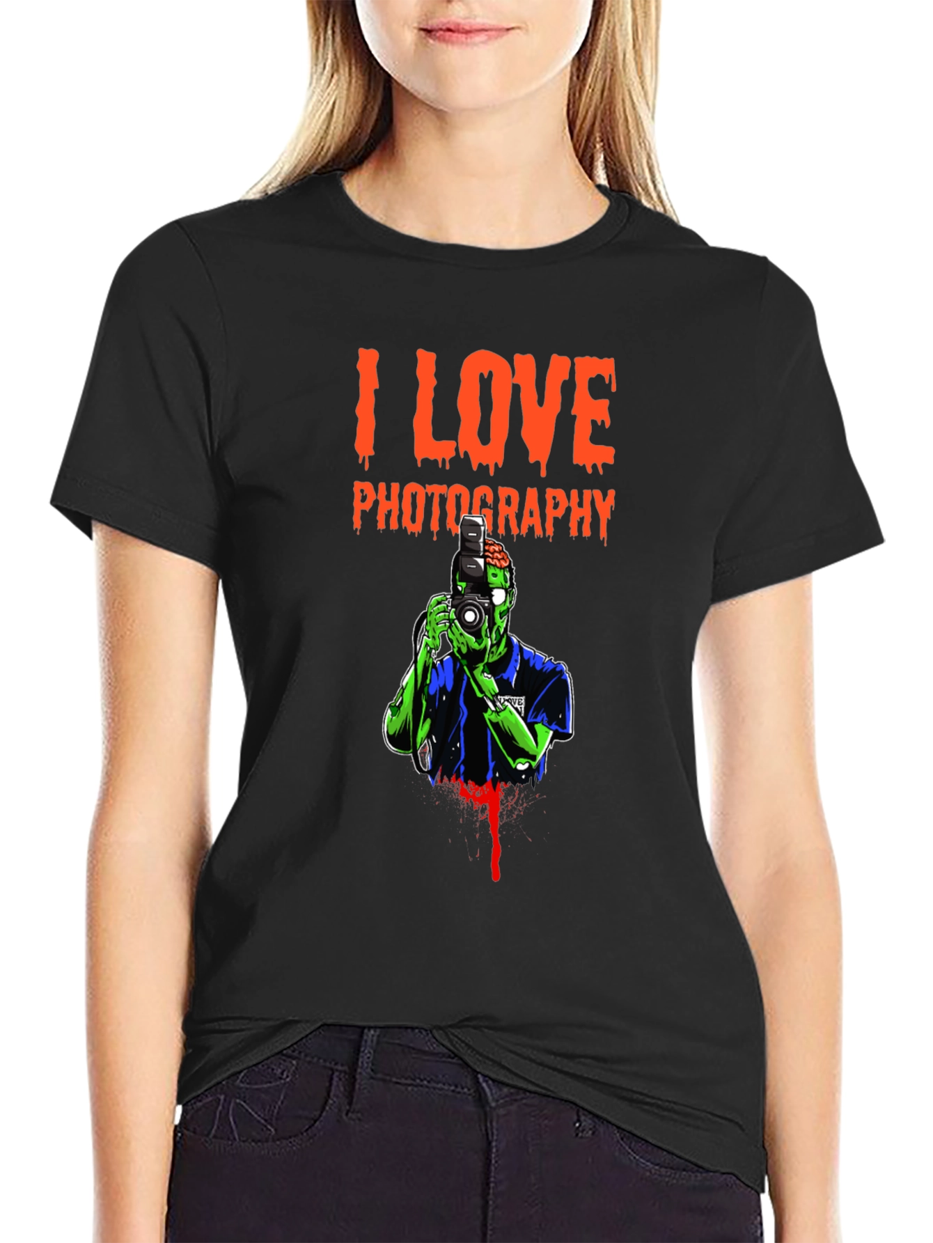 I Love Photography Zombie Graphic T-Shirt