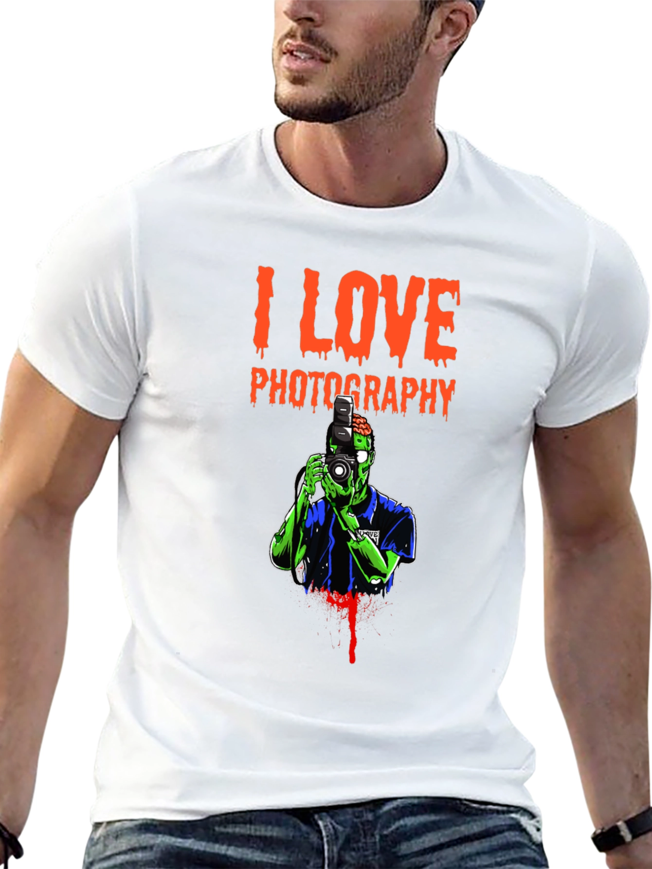 I Love Photography Zombie Graphic T-Shirt