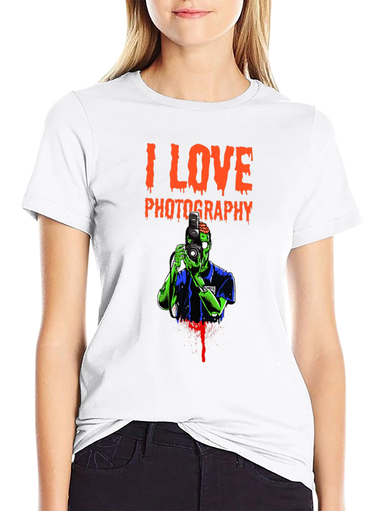 I Love Photography Zombie Graphic T-Shirt