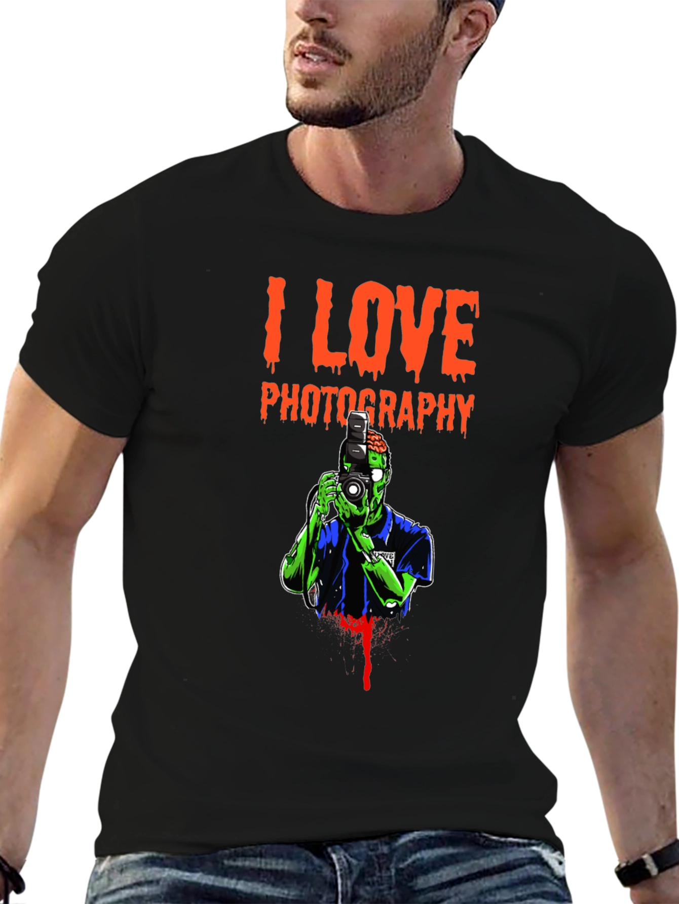 I Love Photography Zombie Graphic T-Shirt