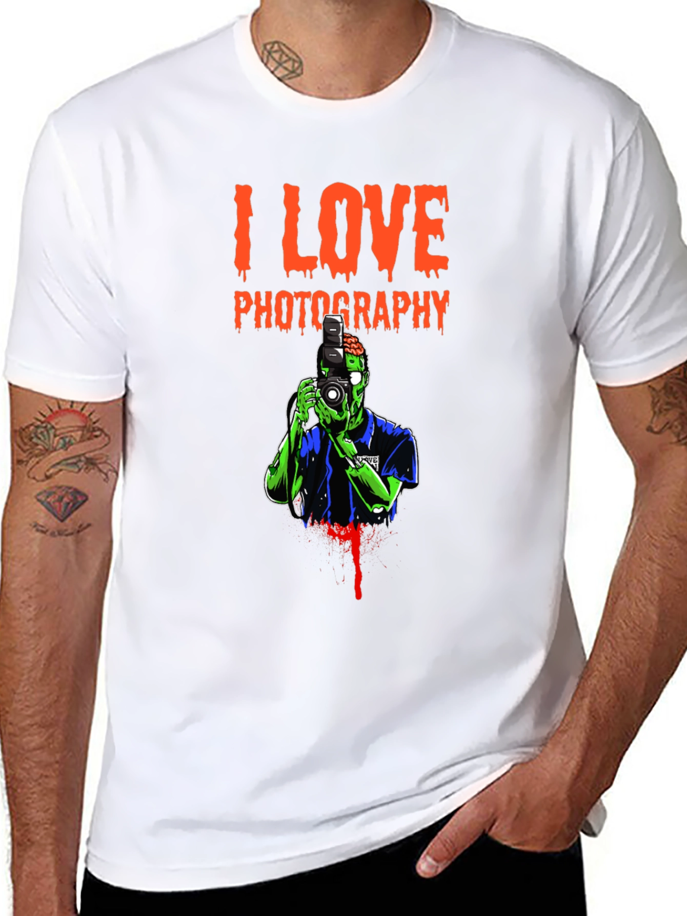 I Love Photography Zombie Graphic T-Shirt