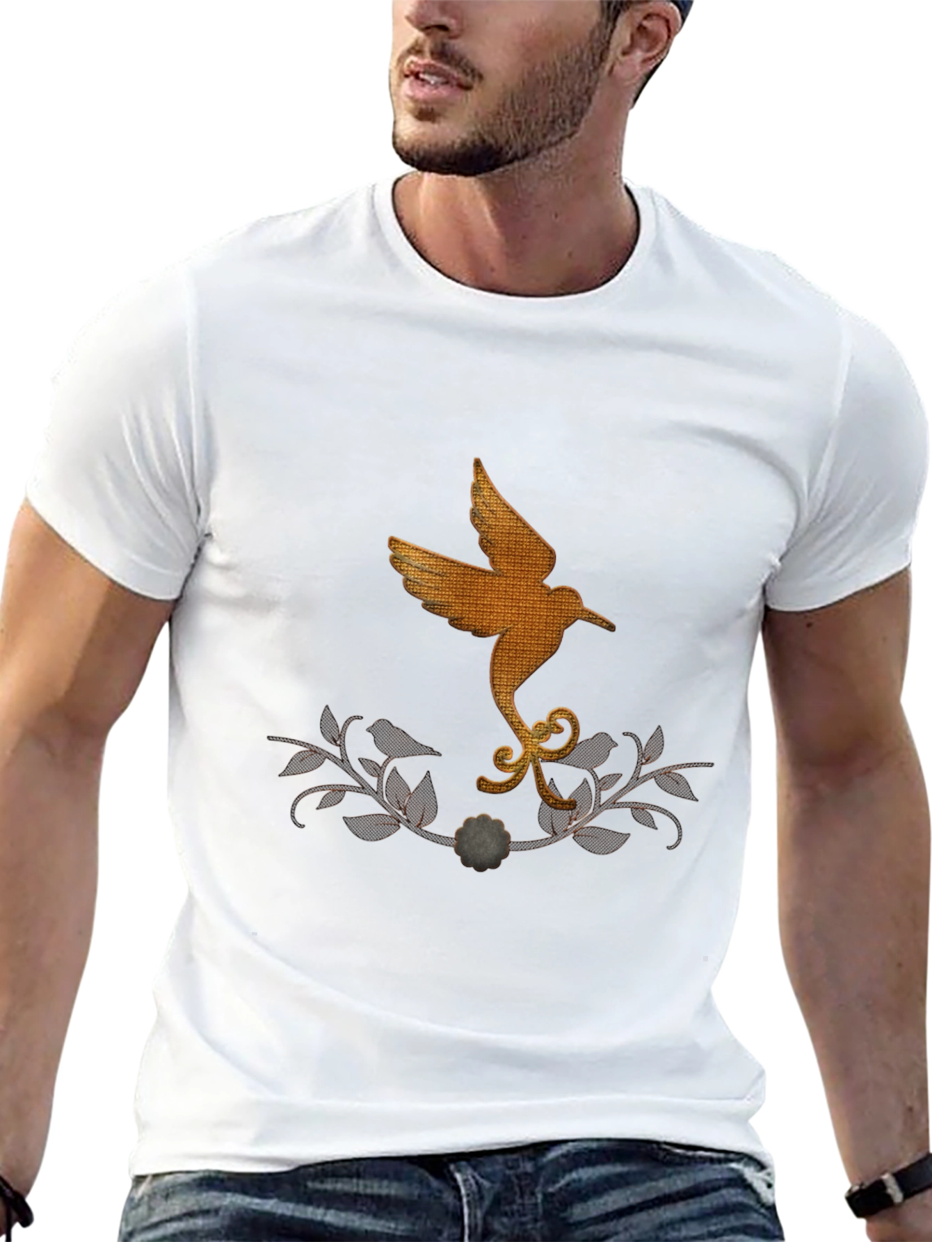 Elegant Bird Graphic T-Shirt - Modern Style