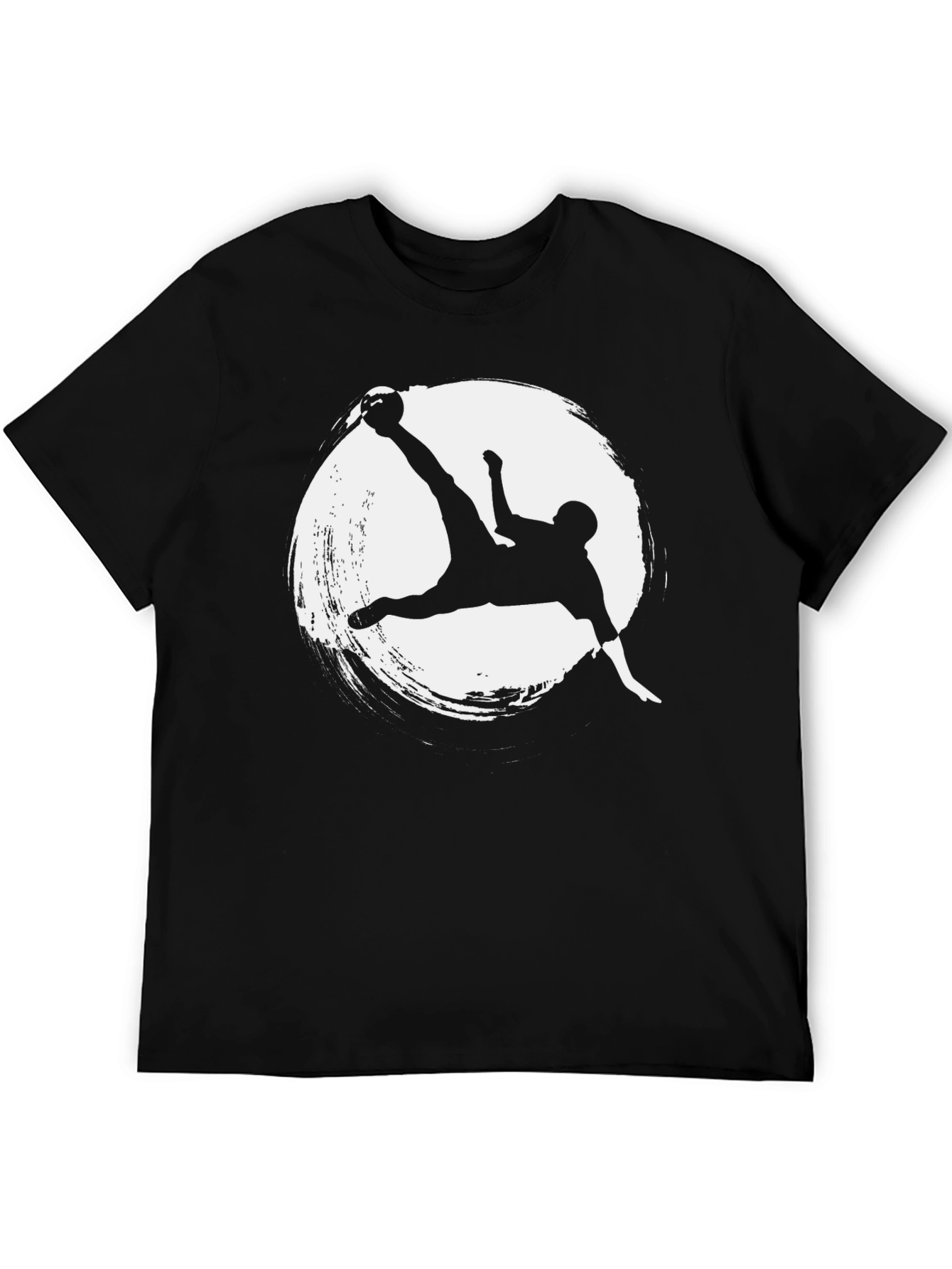 Soccer Kick Graphic Tee - Stylish Mens Black T-Shirt