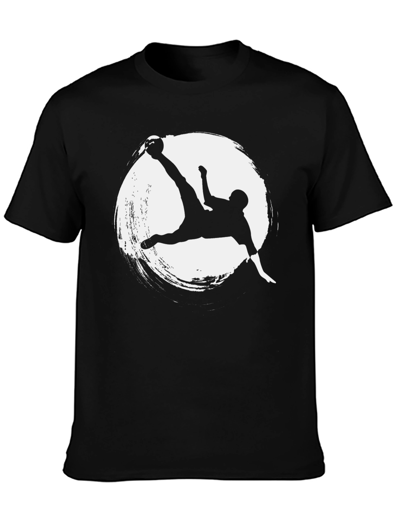 Soccer Kick Graphic Tee - Stylish Mens Black T-Shirt