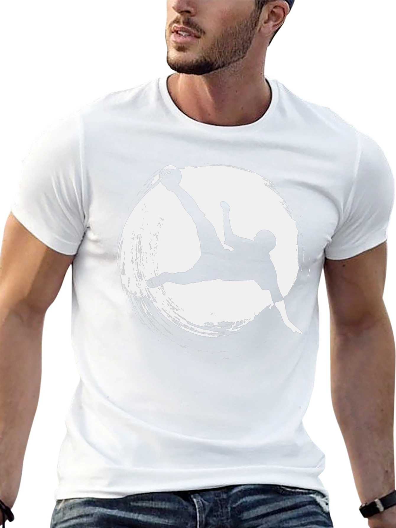Soccer Kick Graphic Tee - Stylish Mens Black T-Shirt