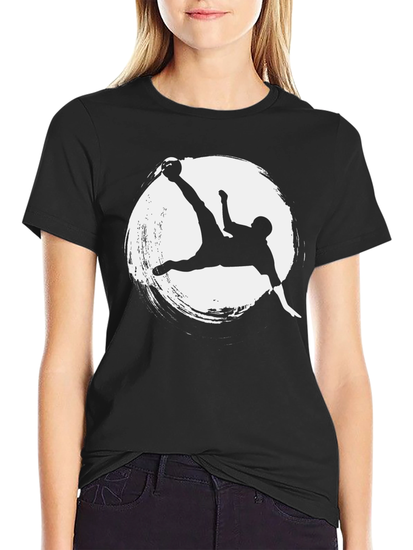 Soccer Kick Graphic Tee - Stylish Mens Black T-Shirt