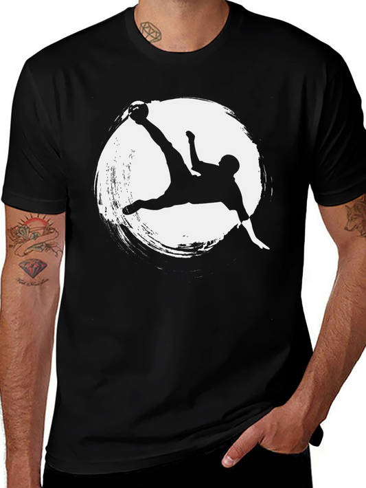 Soccer Kick Graphic Tee - Stylish Mens Black T-Shirt