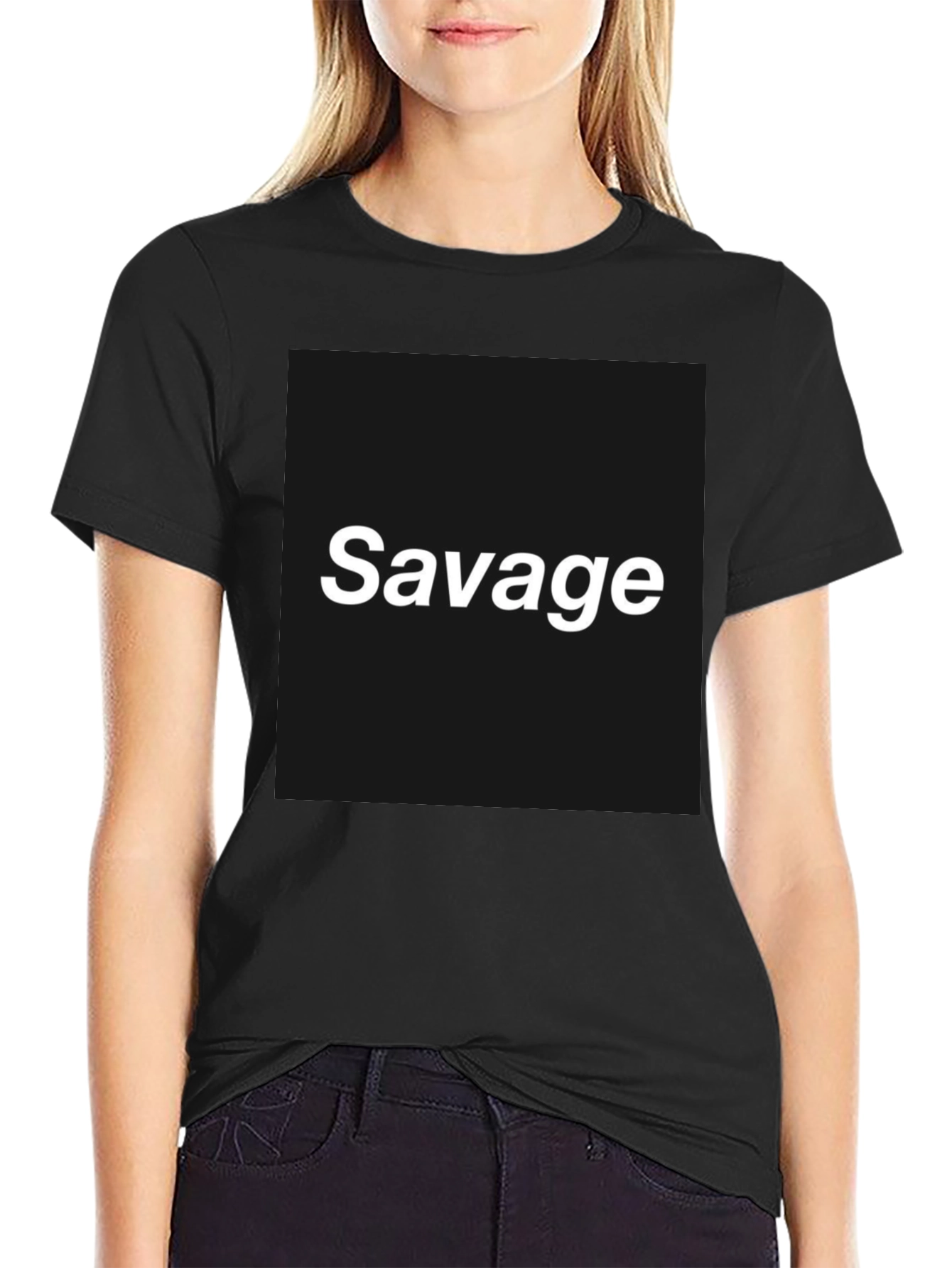 Savage Graphic Tee - Bold Black T-Shirt