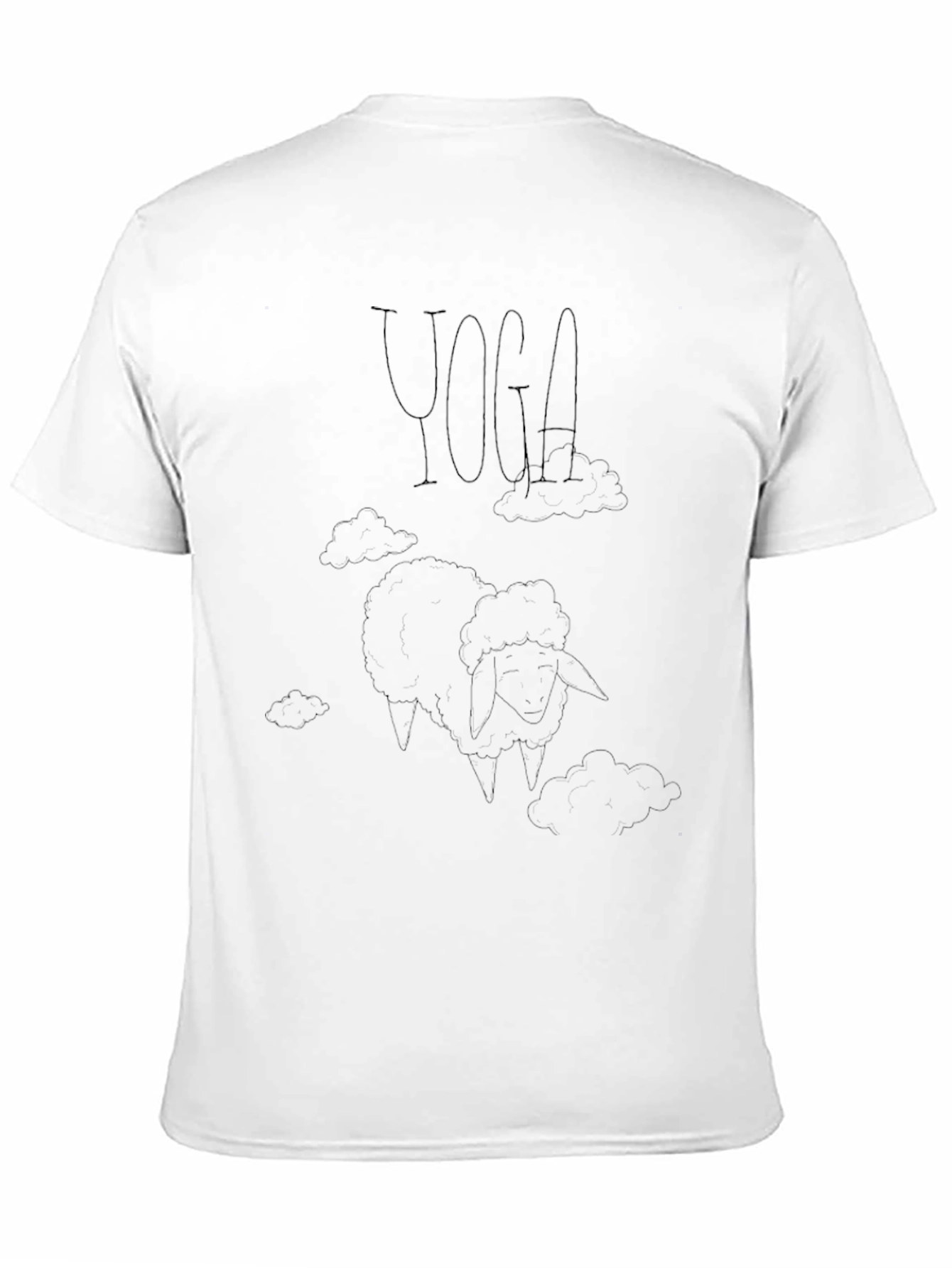 Yoga Sheep T-Shirt - Black Cotton Blend Relaxed Fit