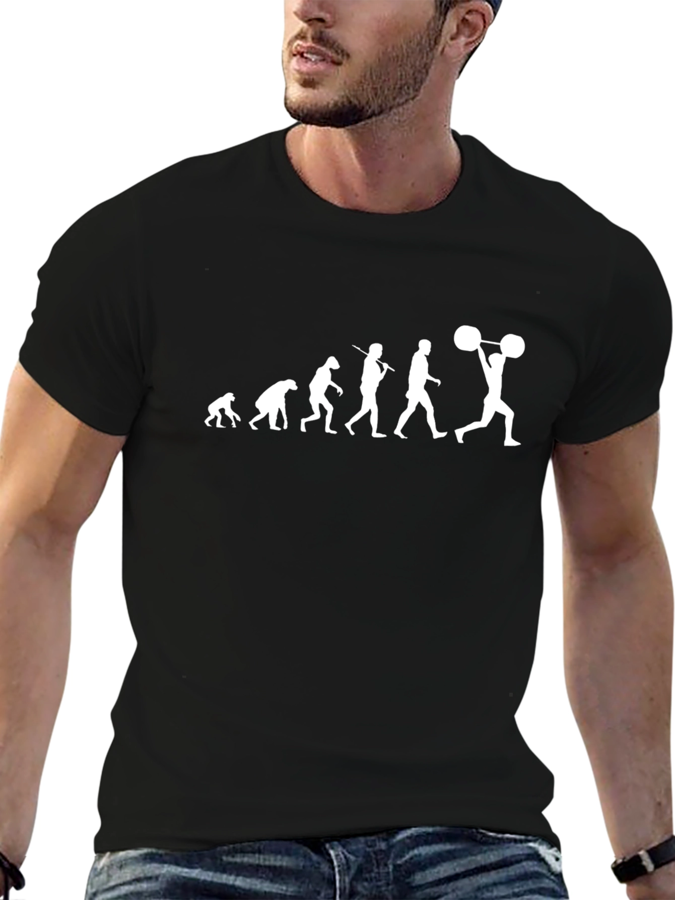 Evolution of Weightlifting Black T-Shirt