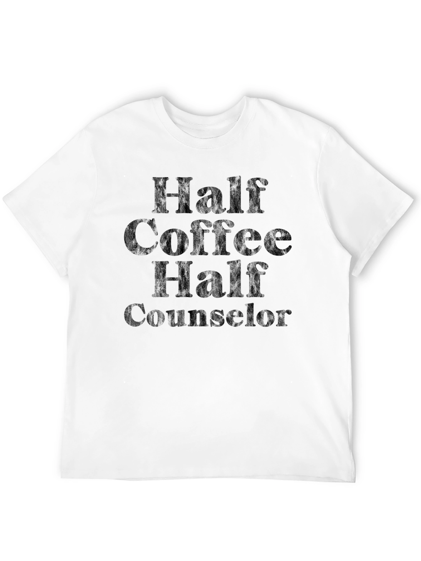 Half Coffee Half Counselor T-Shirt - Black