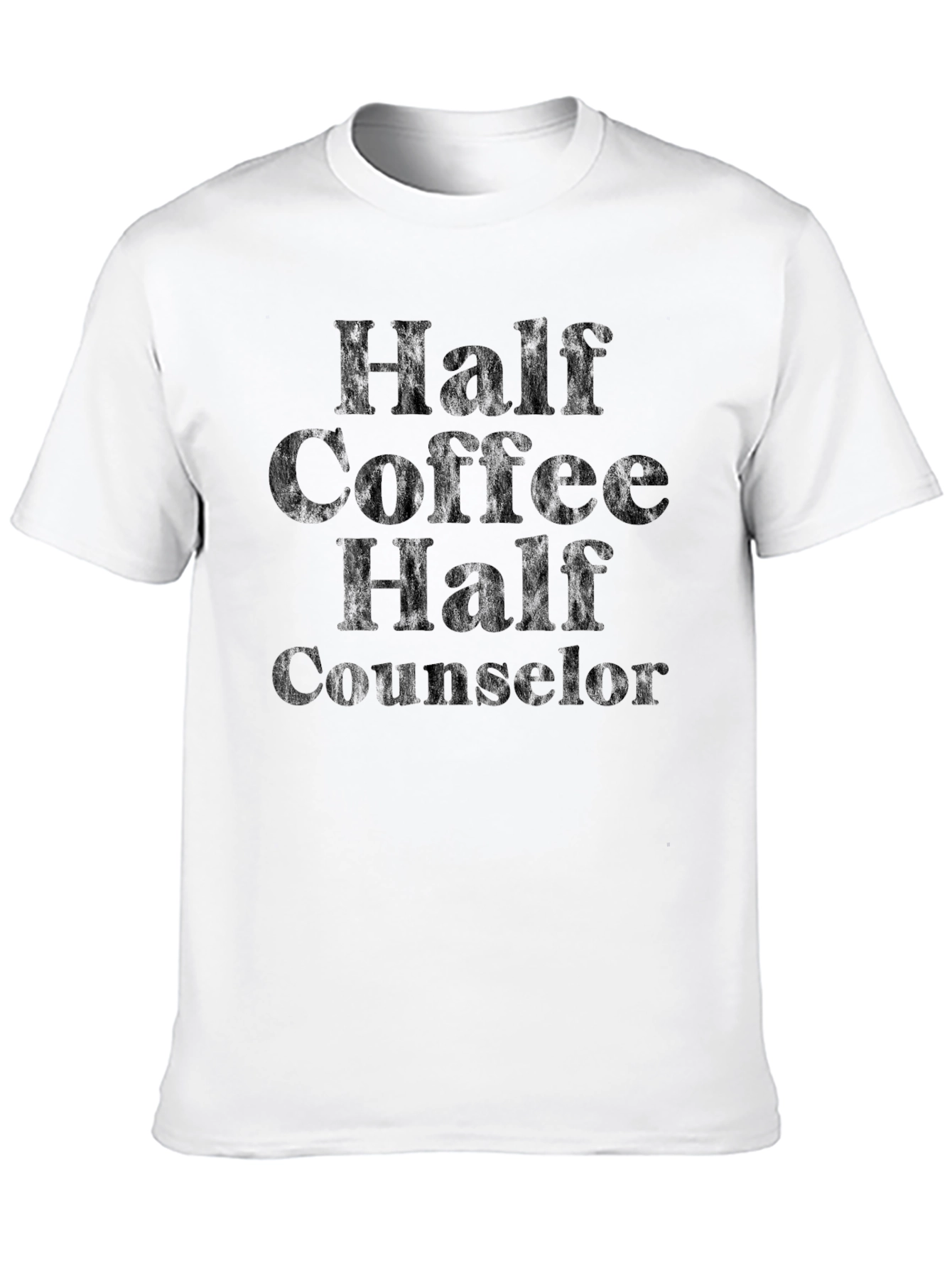 Half Coffee Half Counselor T-Shirt - Black