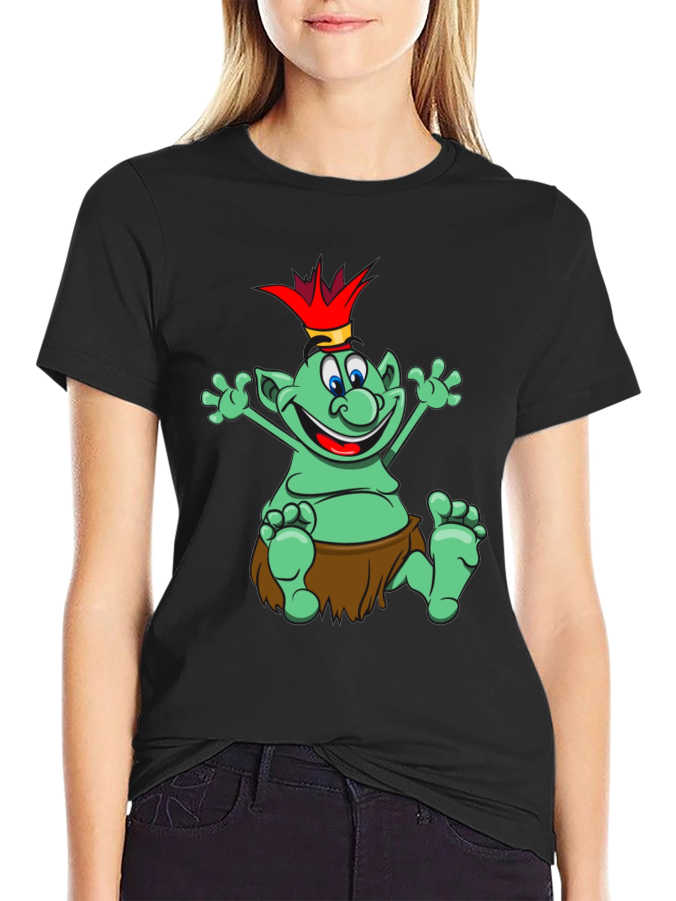 Funny Cartoon Troll King Graphic Tee