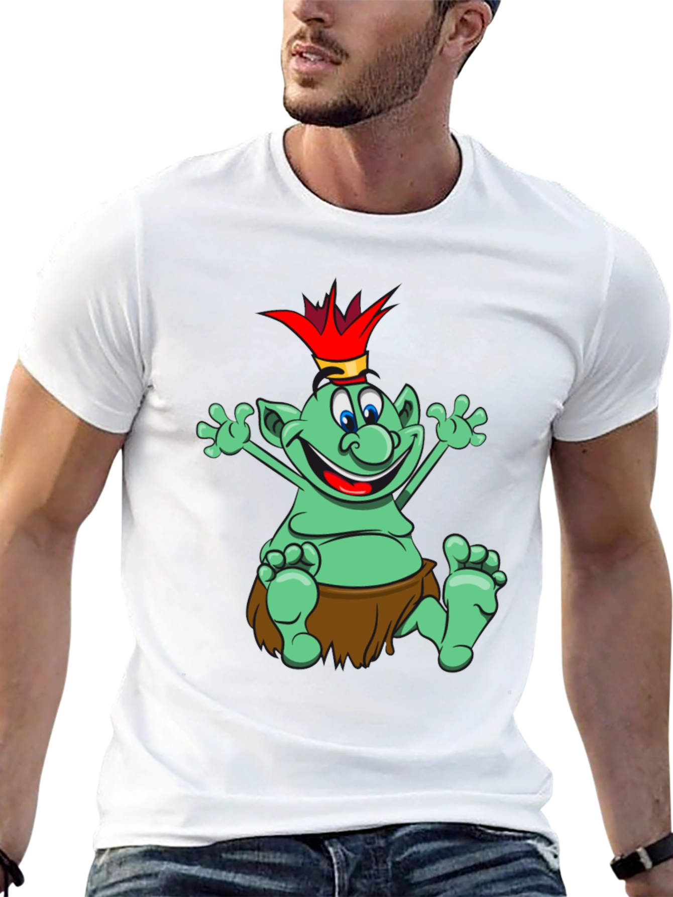 Funny Cartoon Troll King Graphic Tee