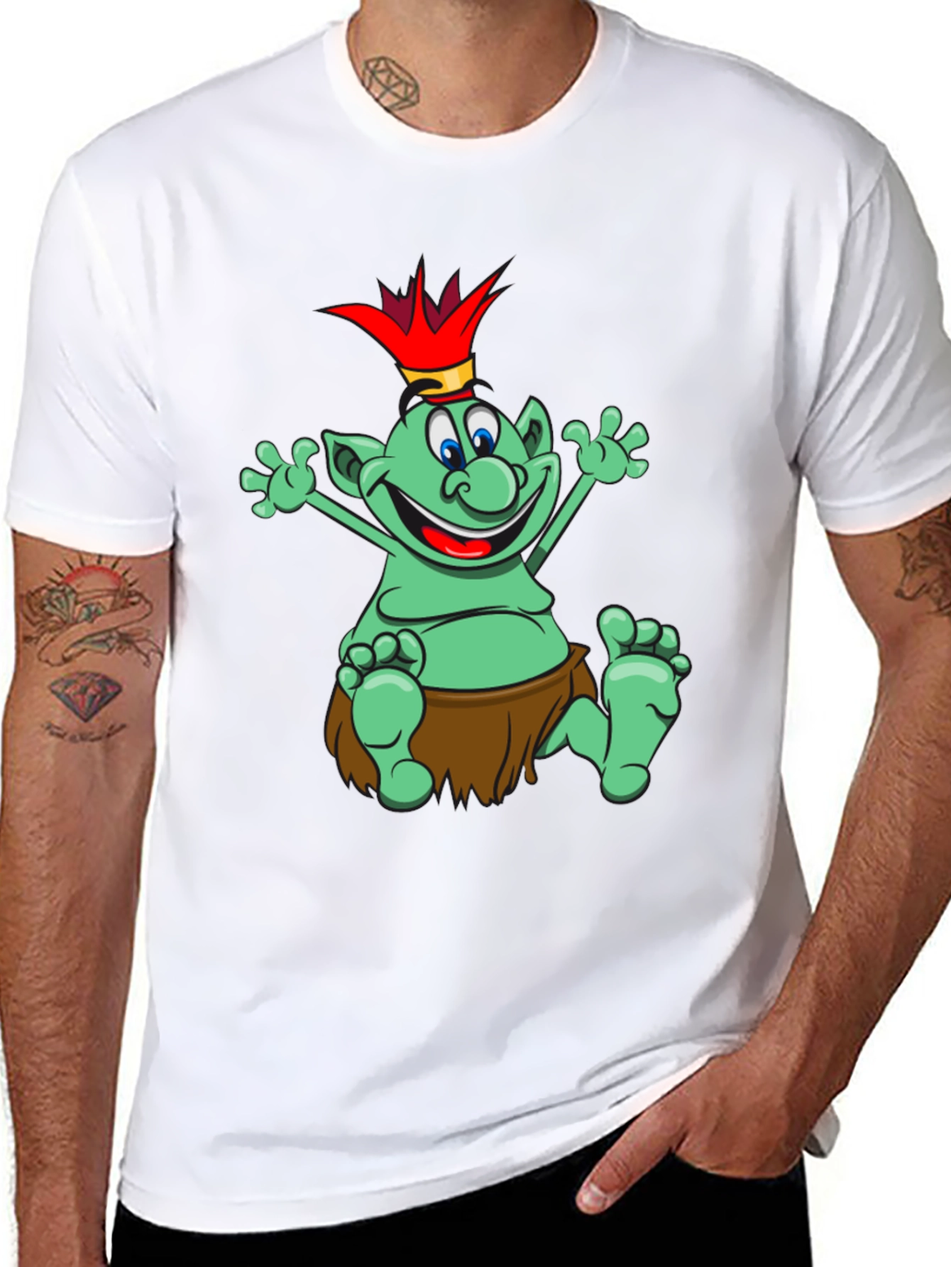 Funny Cartoon Troll King Graphic Tee