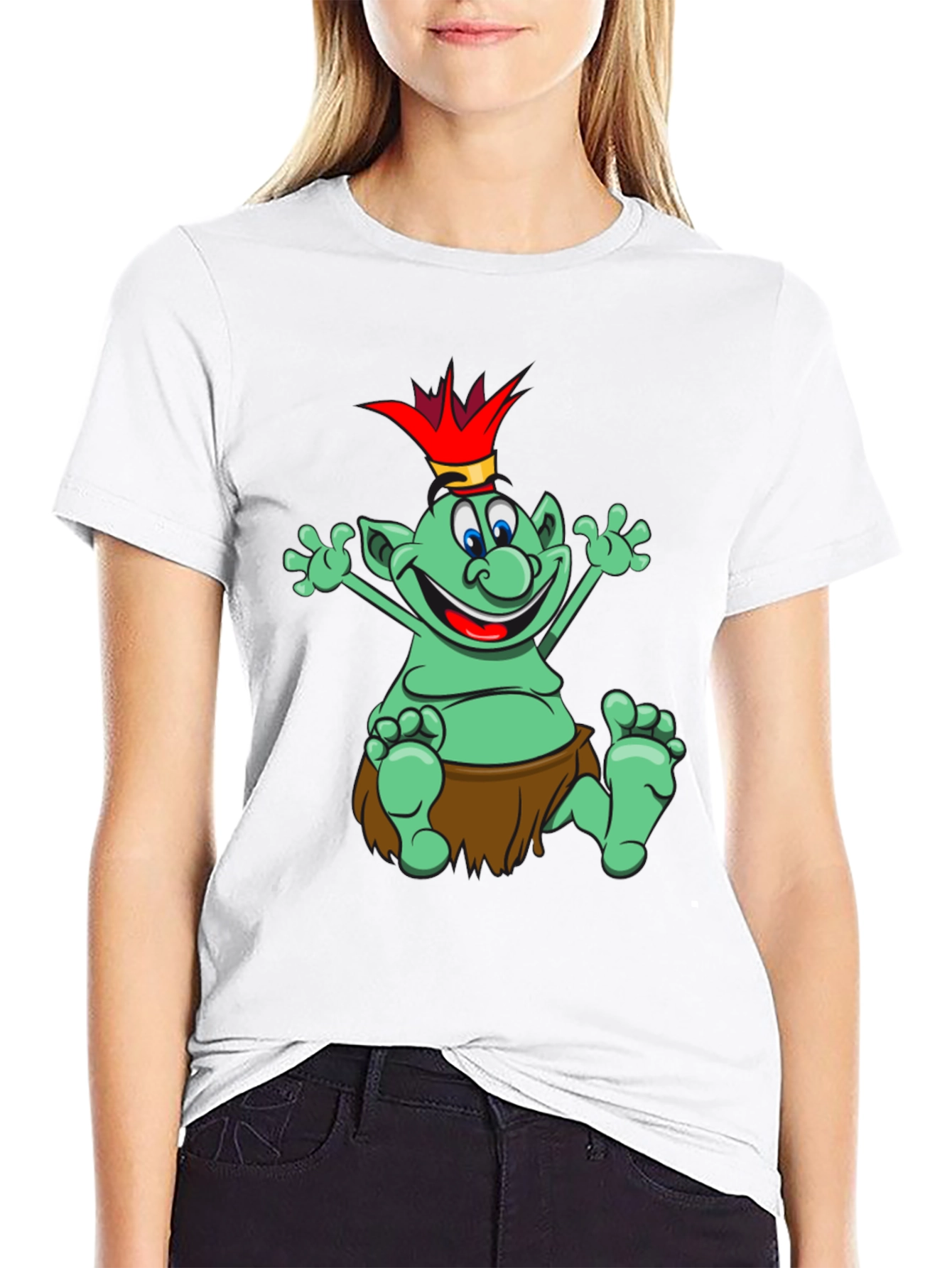 Funny Cartoon Troll King Graphic Tee